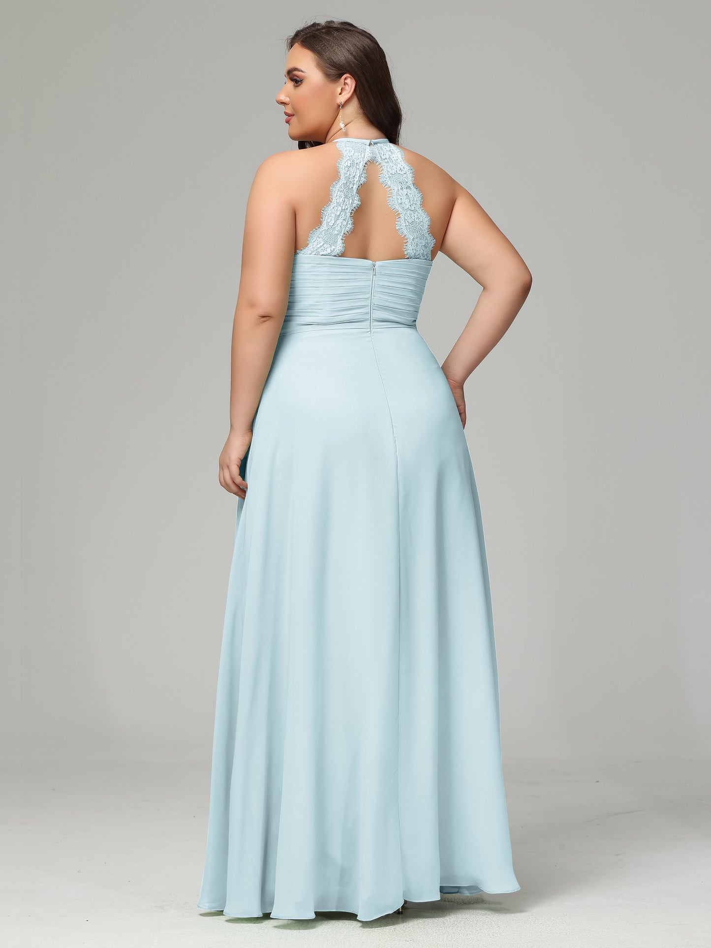 Halter Plus Size Chiffon Bridesmaid Dresses