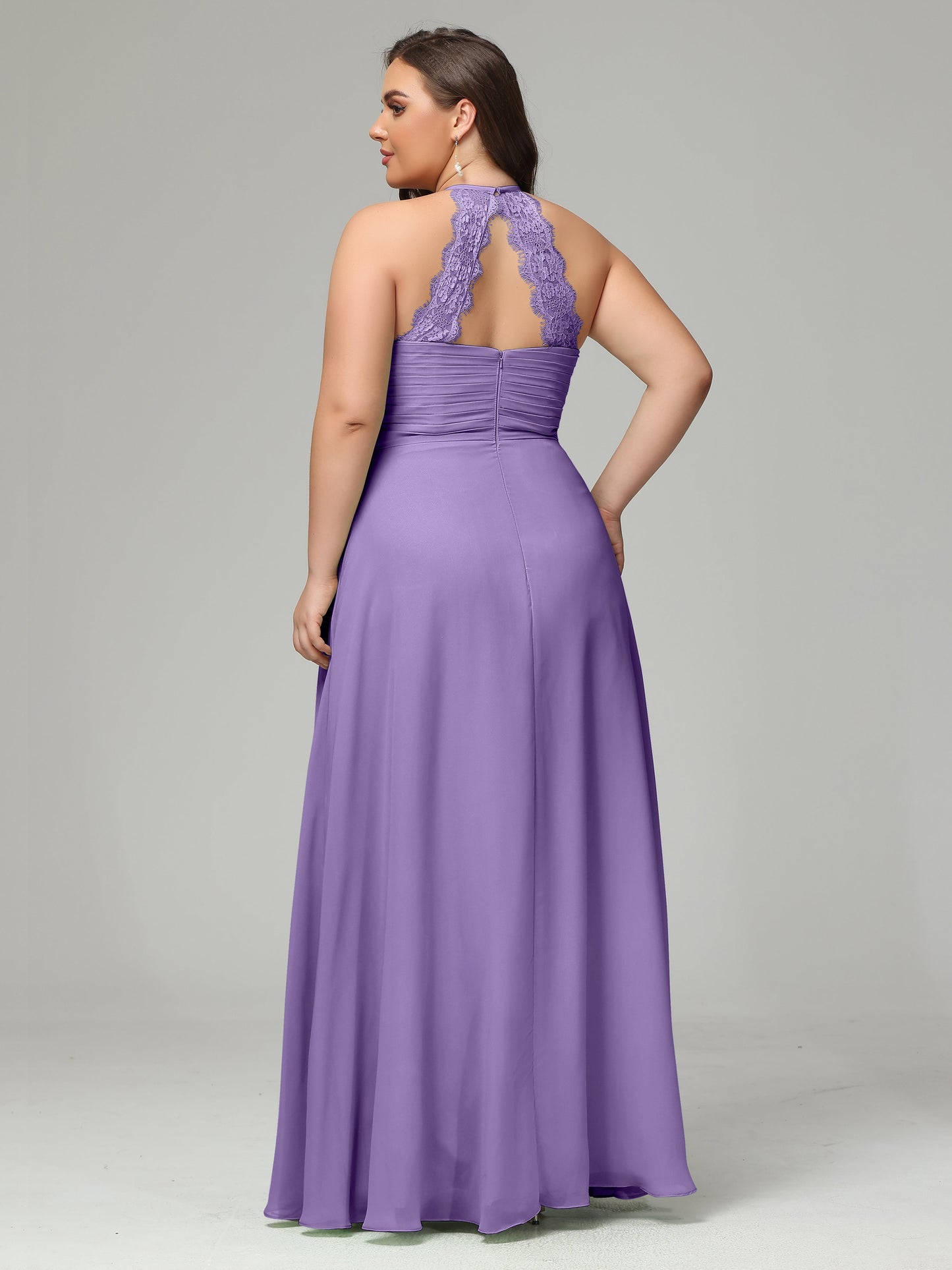 Halter Plus Size Chiffon Bridesmaid Dresses