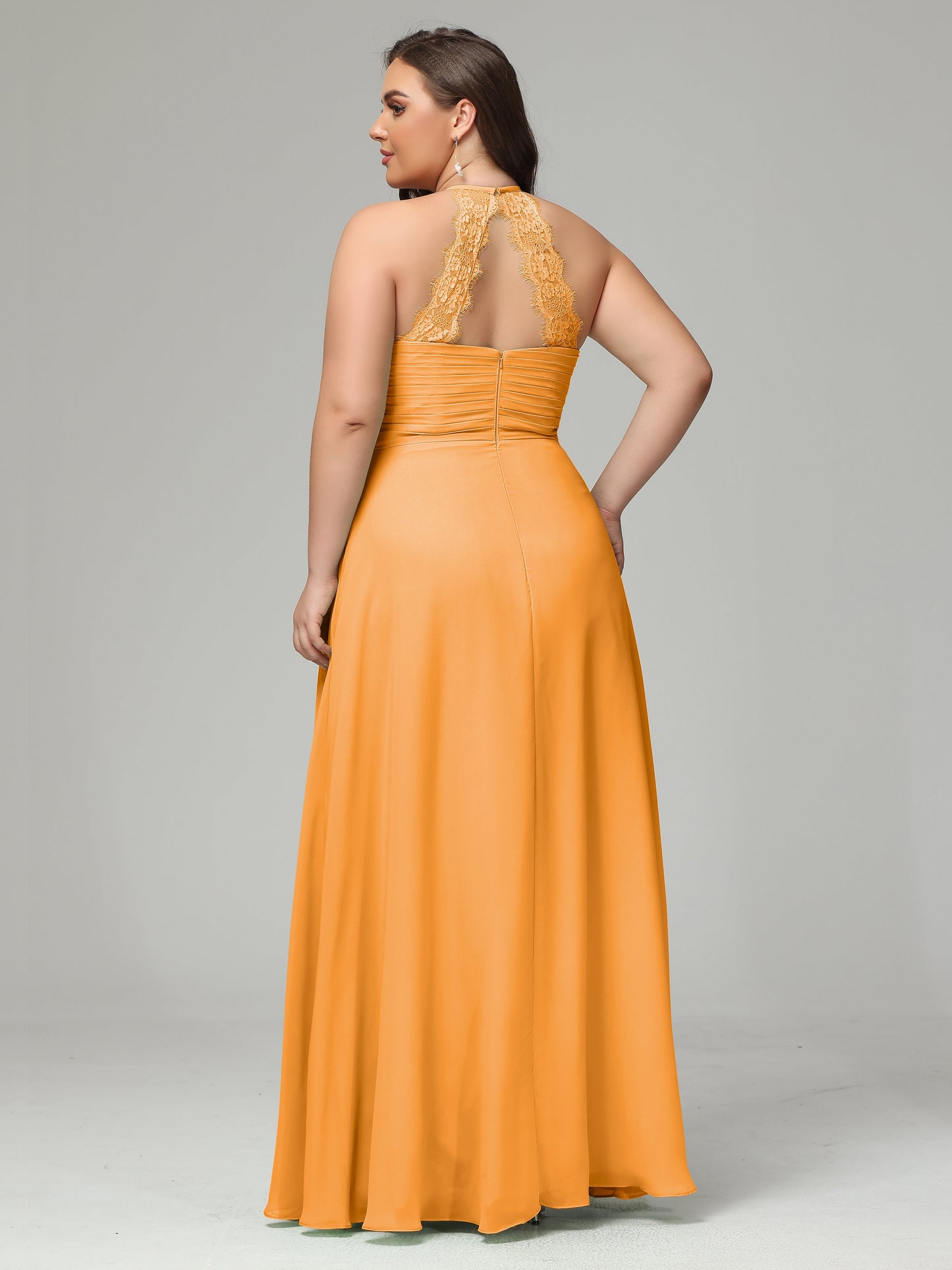 Halter Plus Size Chiffon Bridesmaid Dresses
