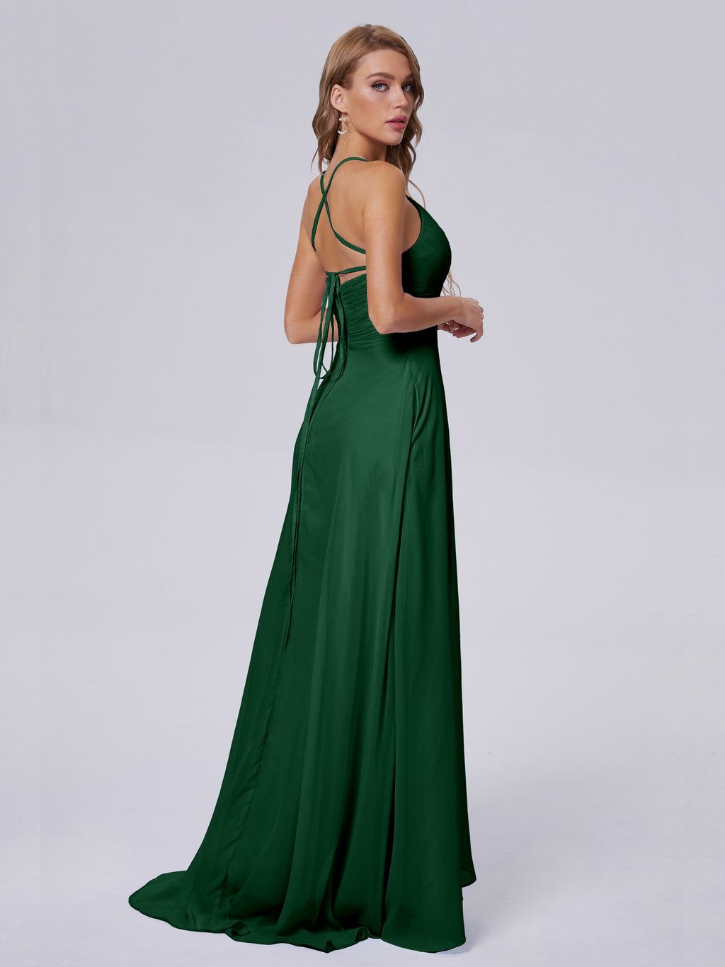 Harmony Unique Straps Chiffon Bridesmaid Dresses with Slit