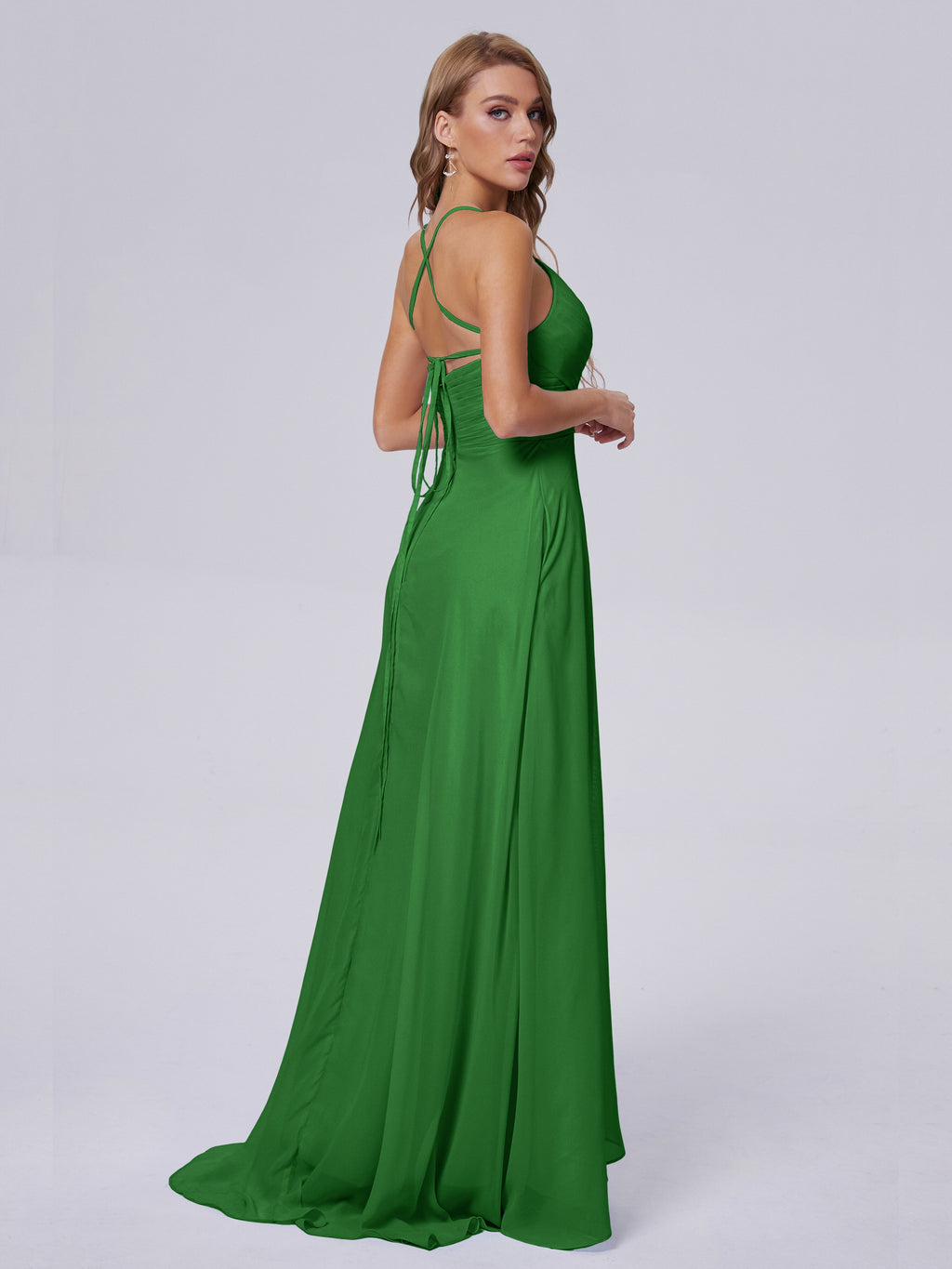 Harmony Unique Straps Chiffon Bridesmaid Dresses with Slit
