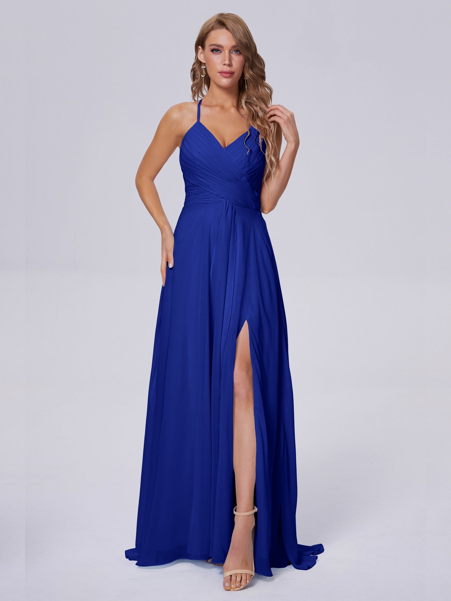 Harmony Unique Straps Chiffon Bridesmaid Dresses with Slit