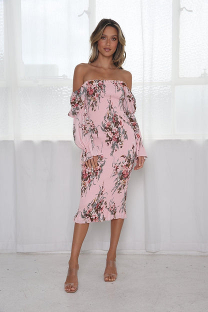 Imogen Long Sleeve Dress - Pink Floral