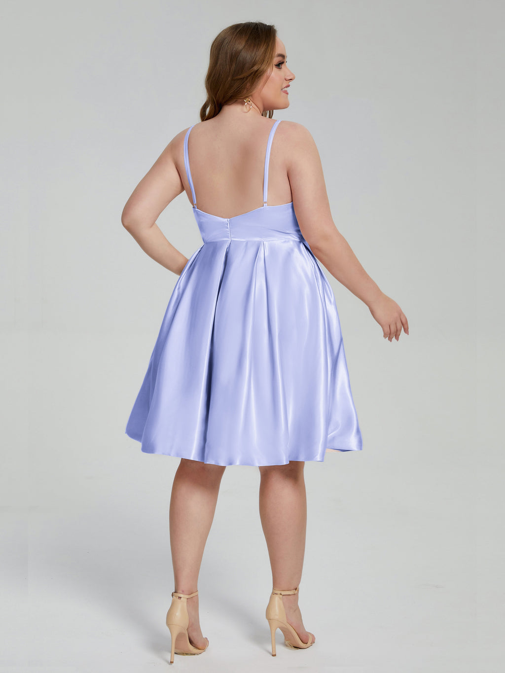Josie Simple Plus Size Soft Satin Short Bridesmaid Dresses