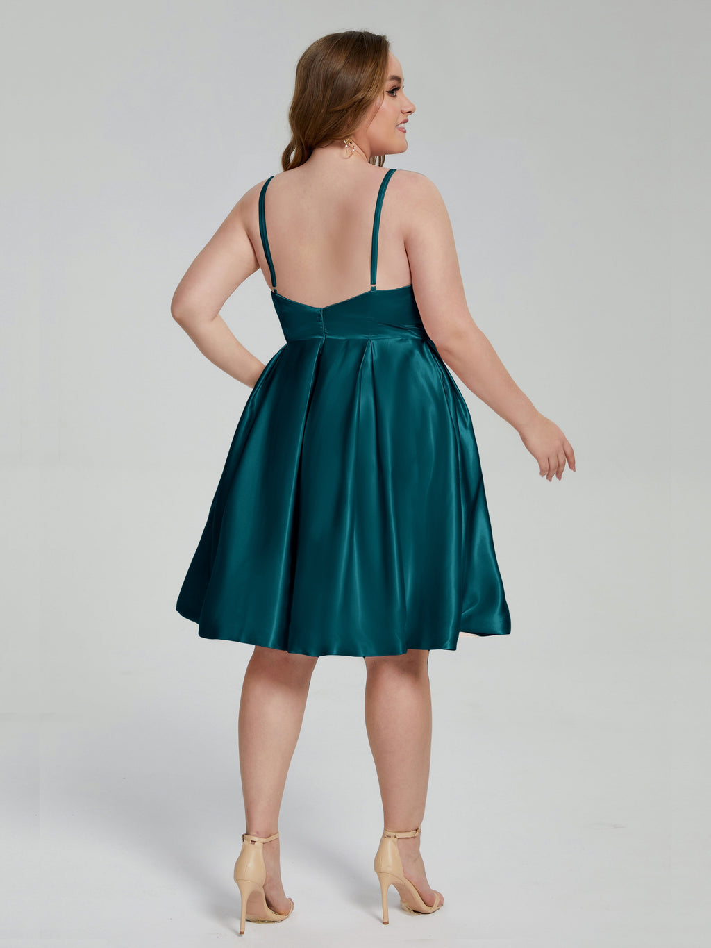 Josie Simple Plus Size Soft Satin Short Bridesmaid Dresses