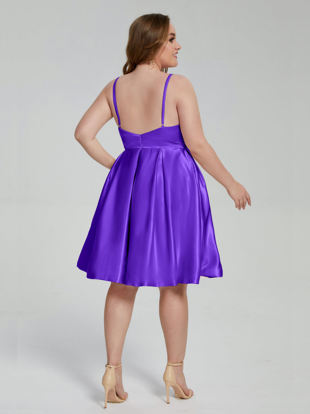 Josie Simple Plus Size Soft Satin Short Bridesmaid Dresses