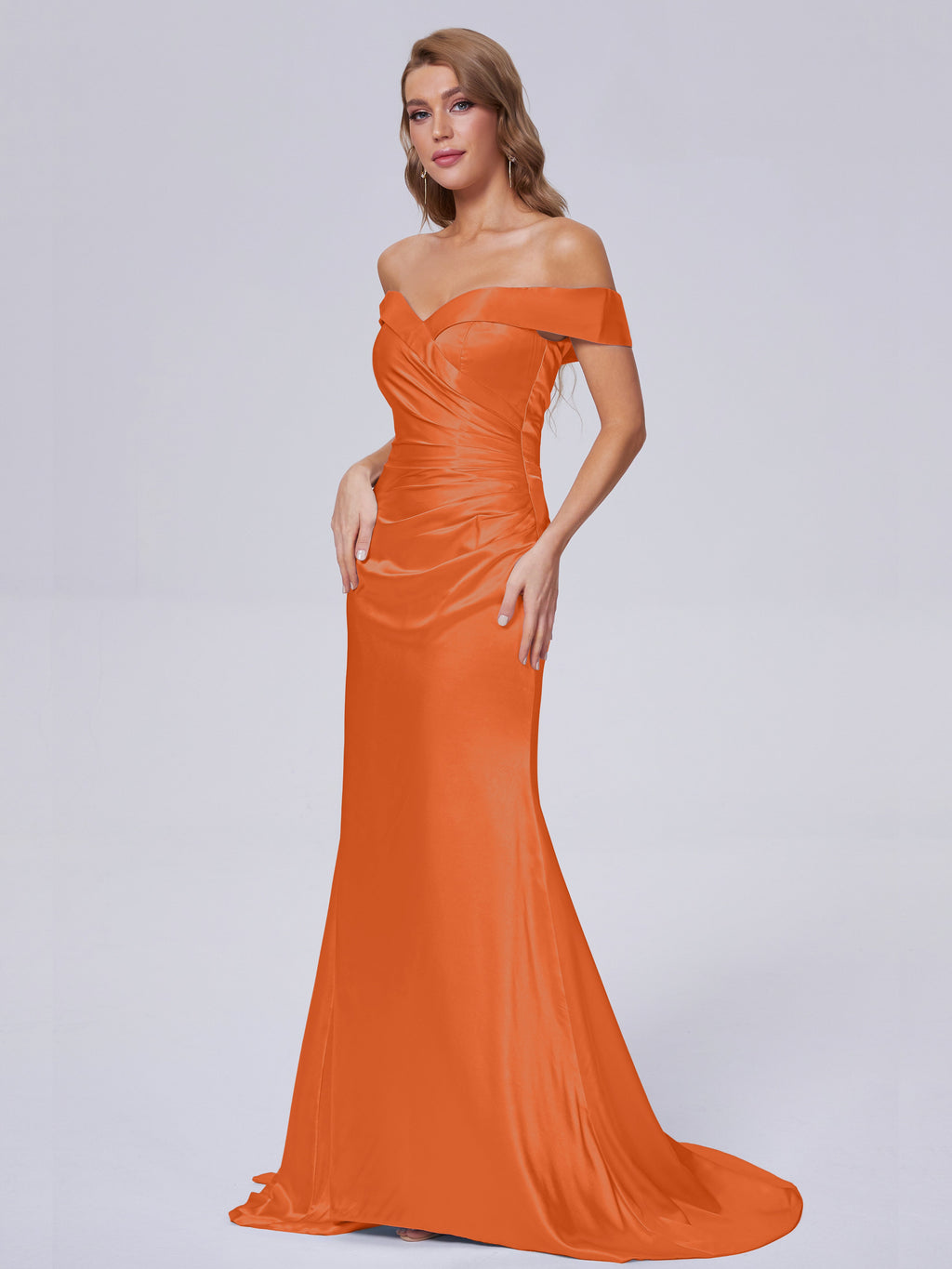 Juliette Off the Shoulder Hourglass Soft Satin Bridesmaid Dresses