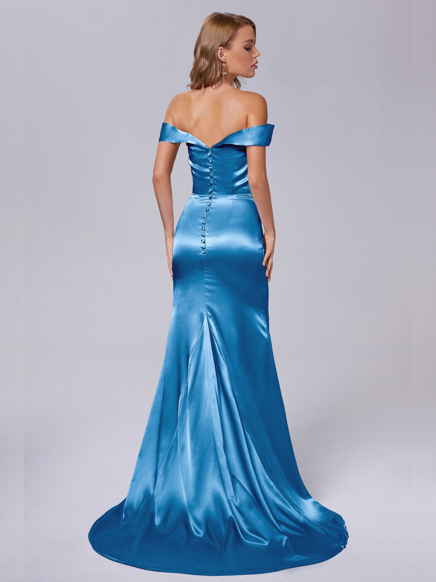 Juliette Off the Shoulder Hourglass Soft Satin Bridesmaid Dresses