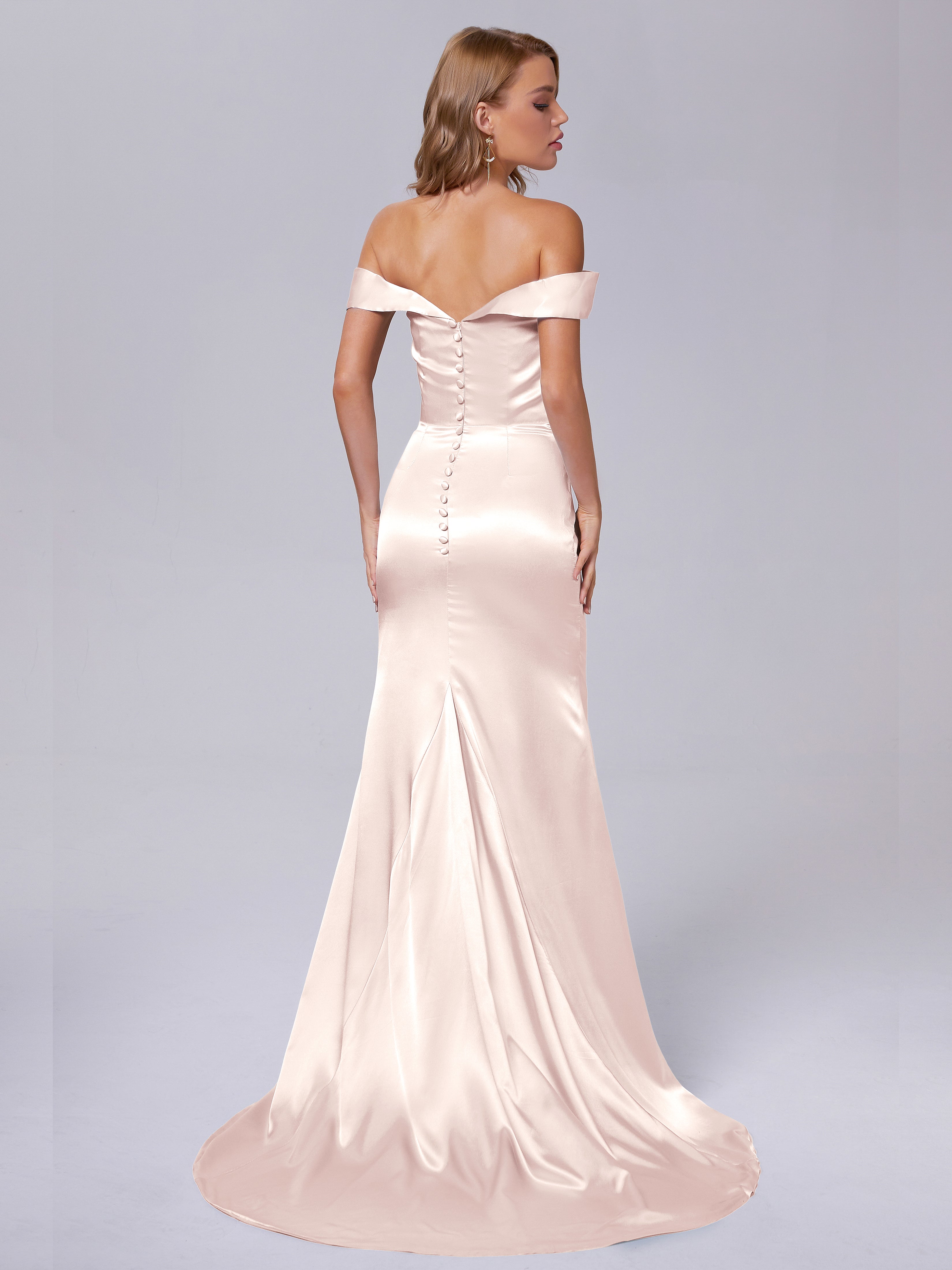 Juliette Off the Shoulder Hourglass Soft Satin Bridesmaid Dresses