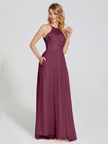 Destiny Lace Halter Tulle Bridesmaid Dress