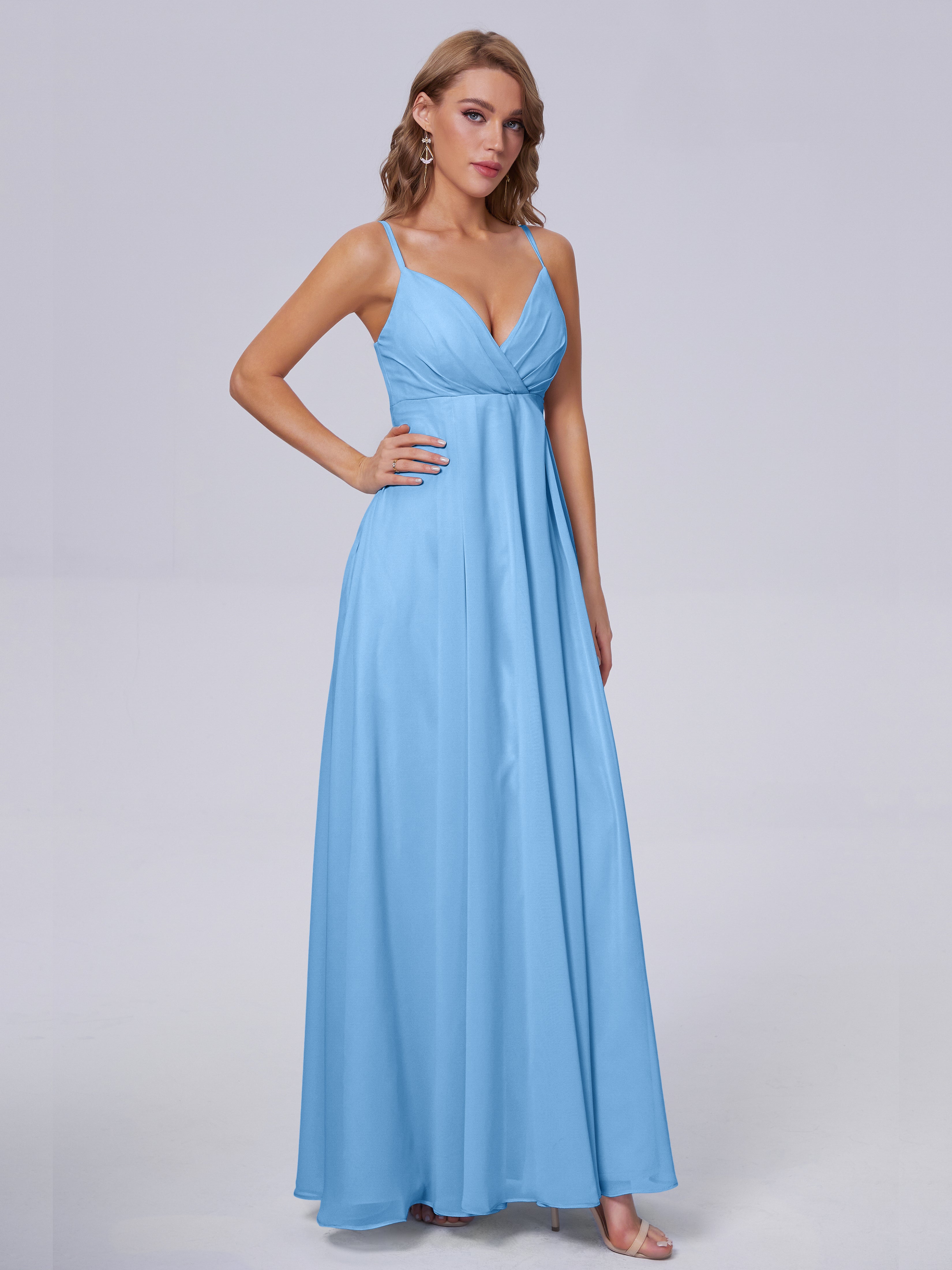 Laila Affordable Spaghetti Straps Chiffon Bridesmaid Dresses