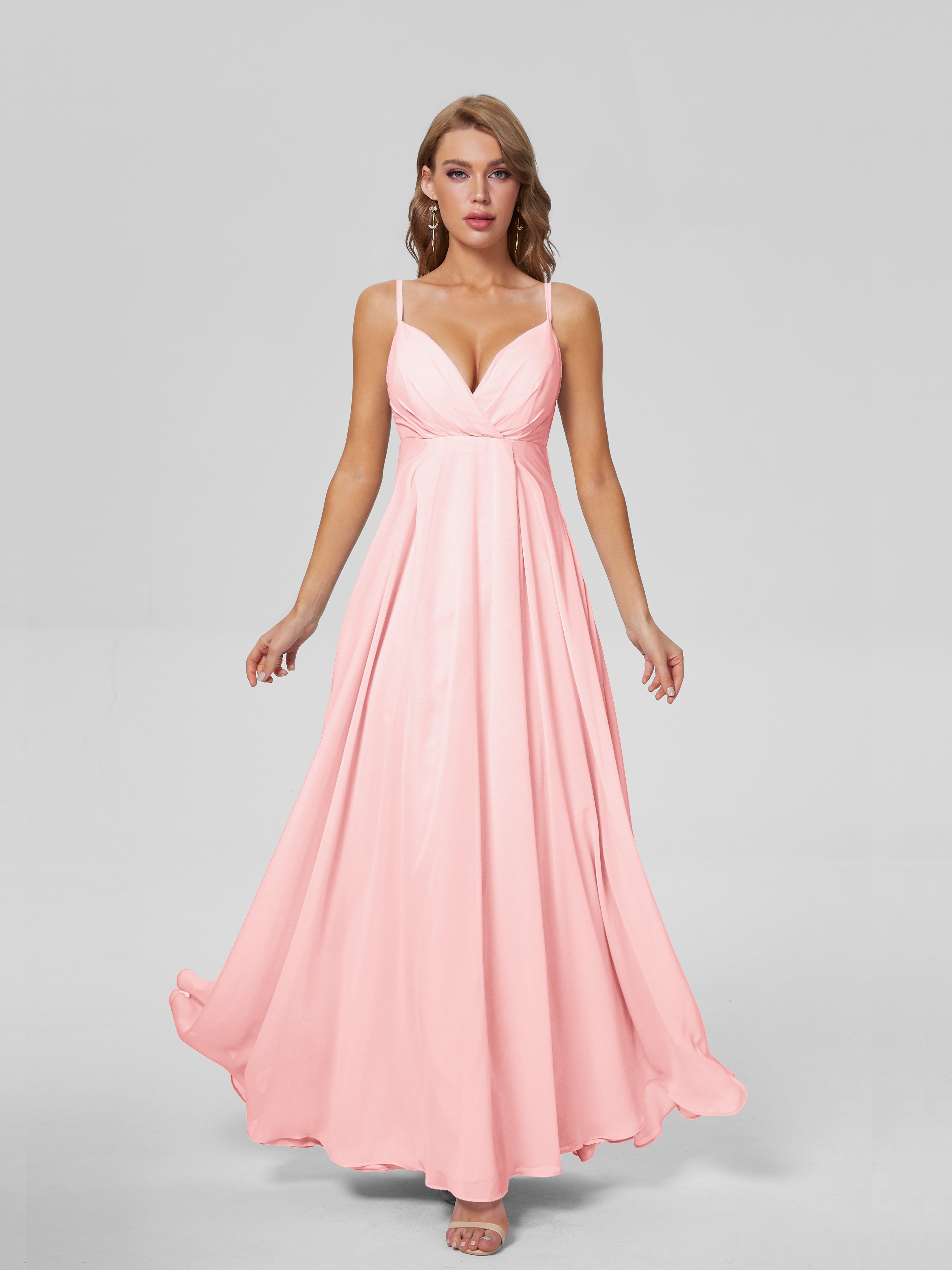Laila Affordable Spaghetti Straps Chiffon Bridesmaid Dresses