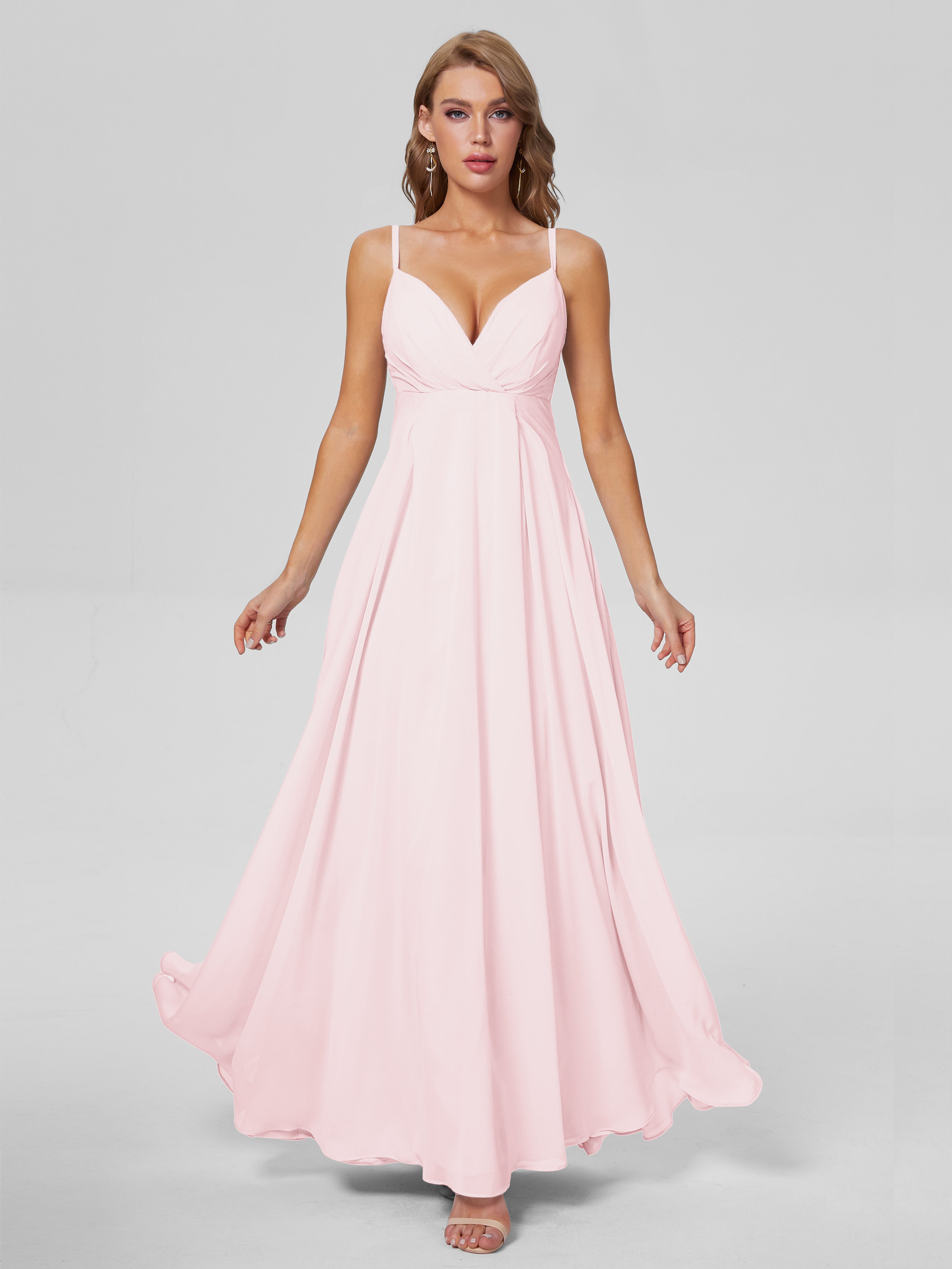Laila Affordable Spaghetti Straps Chiffon Bridesmaid Dresses