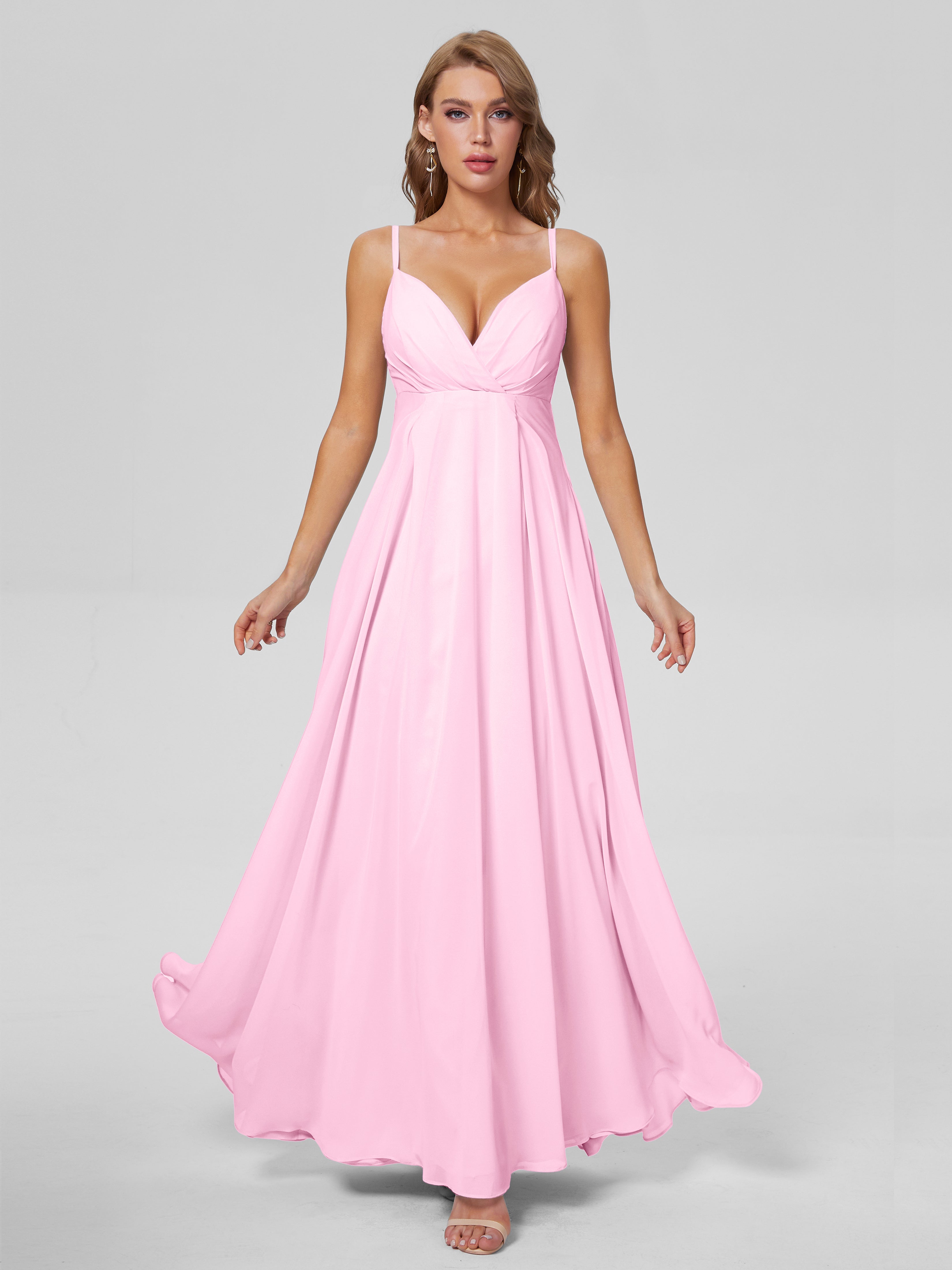 Laila Affordable Spaghetti Straps Chiffon Bridesmaid Dresses