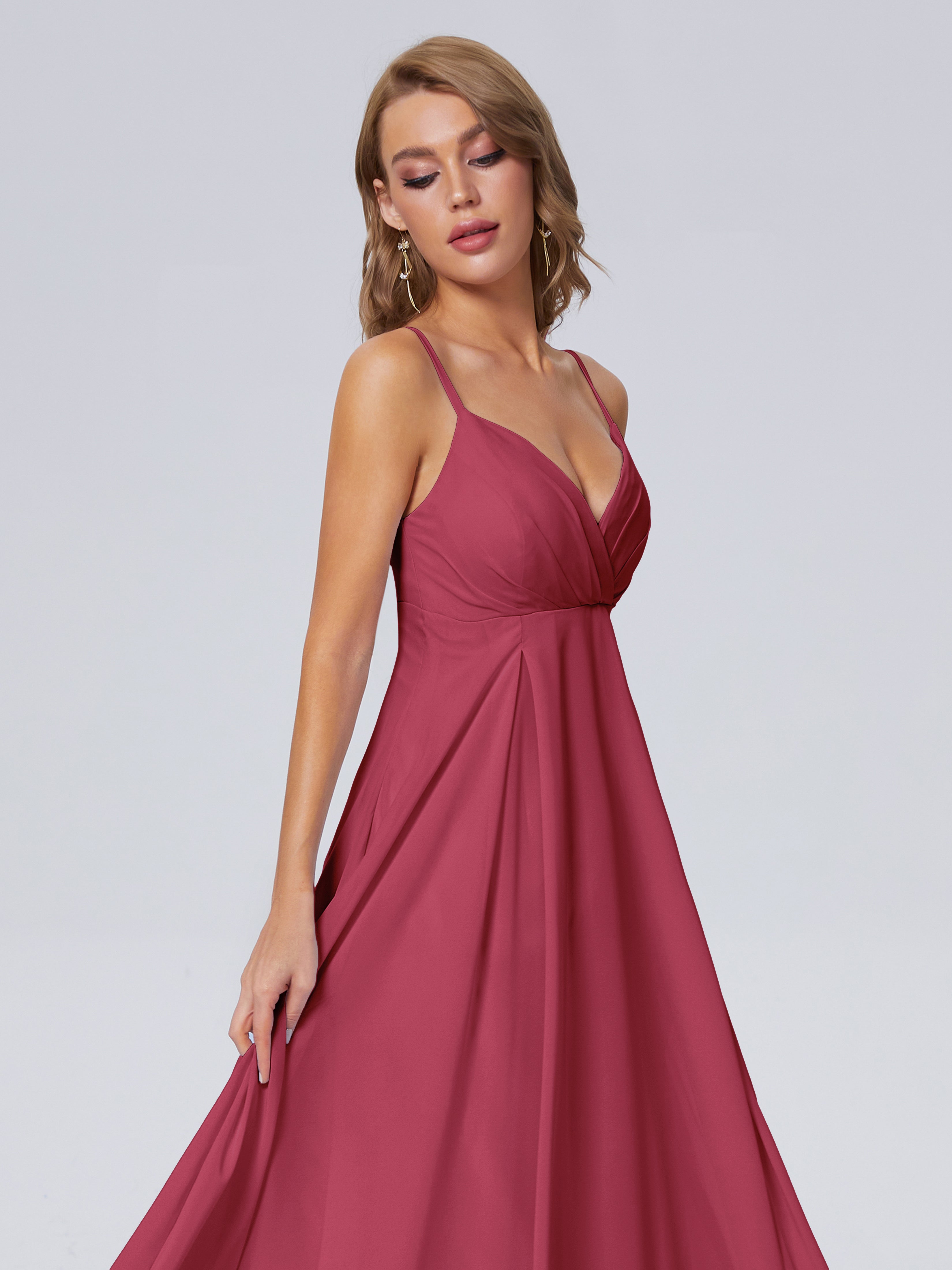 Laila Affordable Spaghetti Straps Chiffon Bridesmaid Dresses