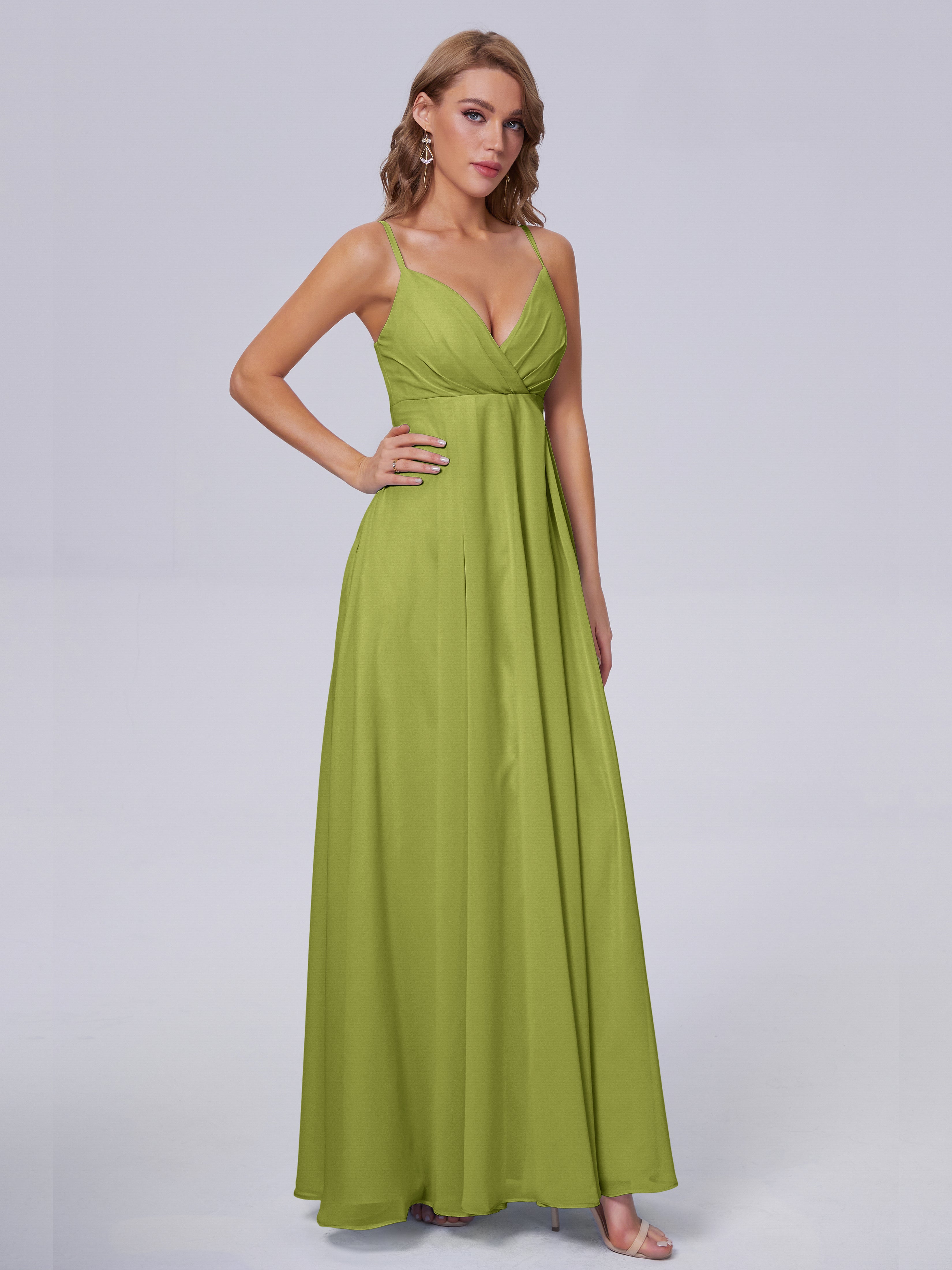 Laila Affordable Spaghetti Straps Chiffon Bridesmaid Dresses
