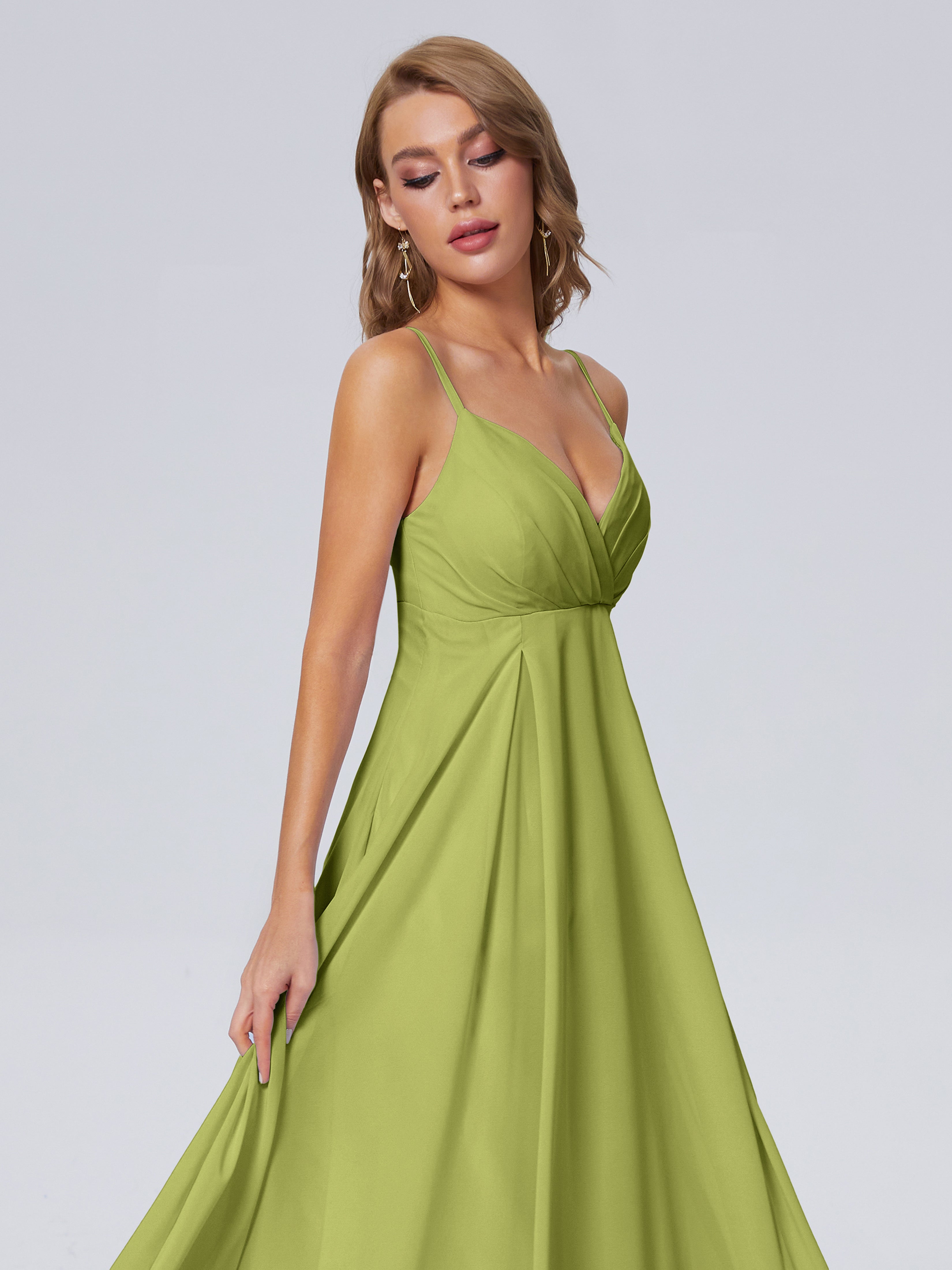 Laila Affordable Spaghetti Straps Chiffon Bridesmaid Dresses