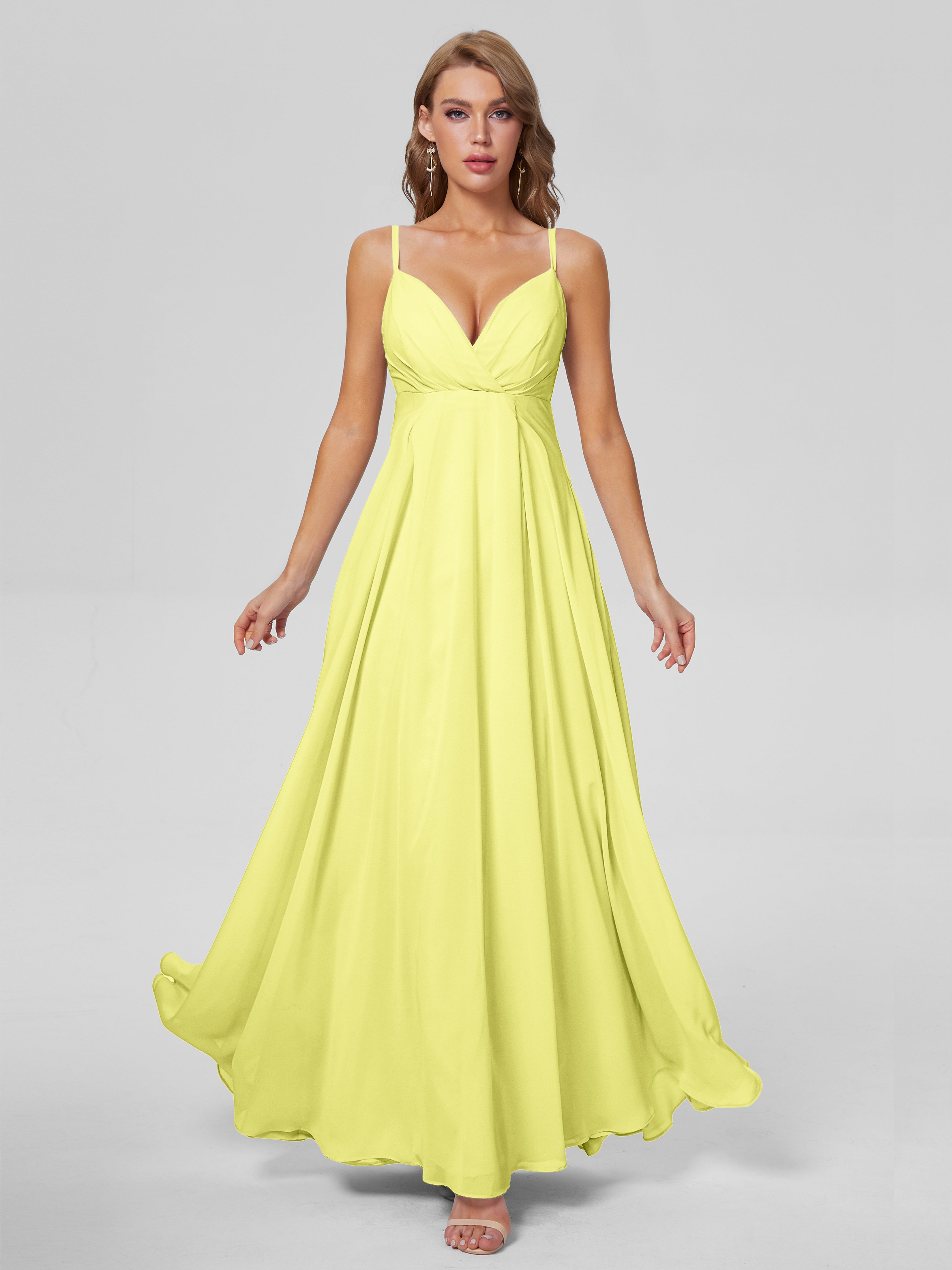 Laila Affordable Spaghetti Straps Chiffon Bridesmaid Dresses