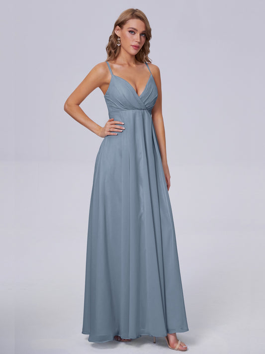 Laila Affordable Spaghetti Straps Chiffon Bridesmaid Dresses