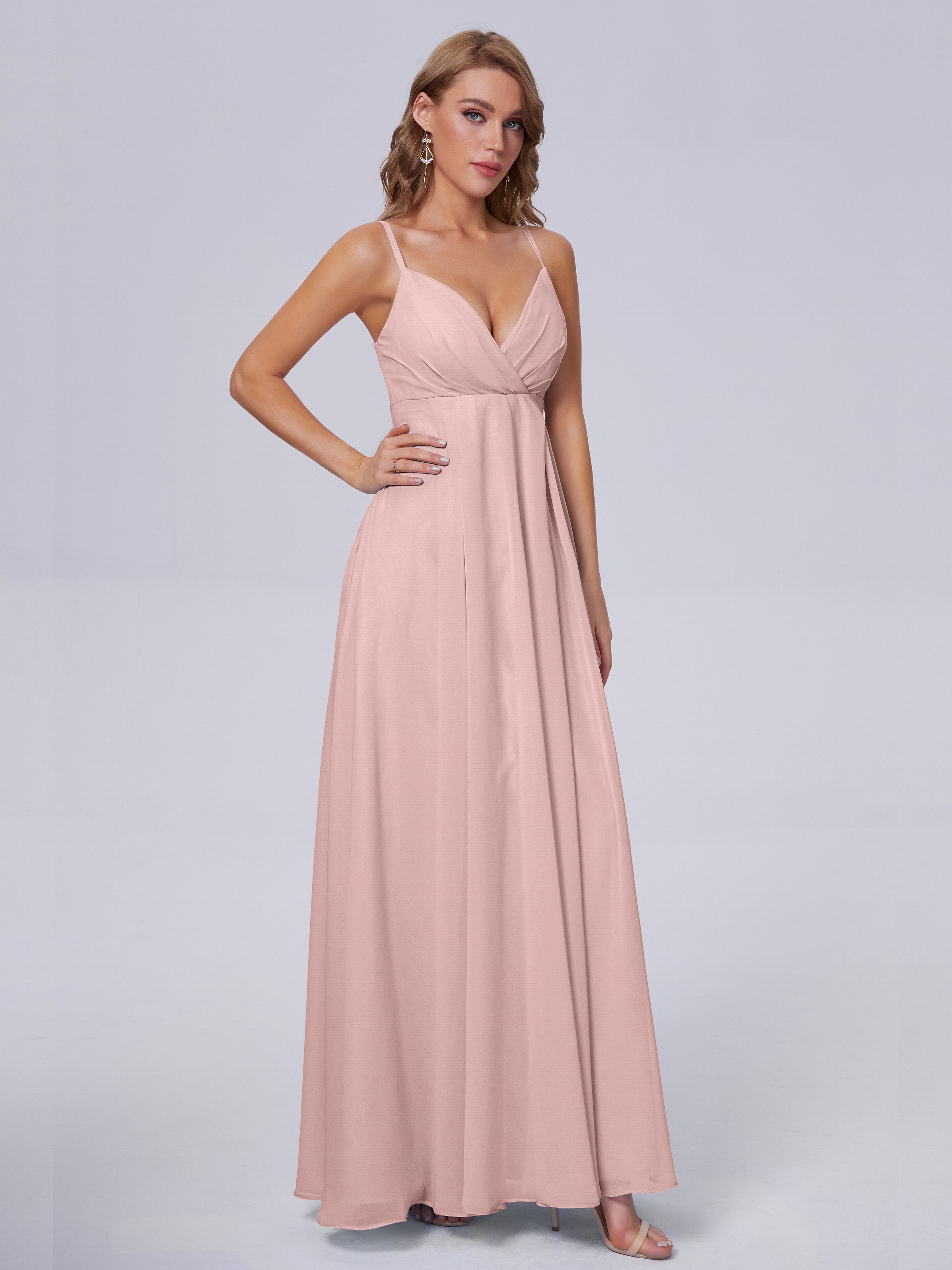 Laila Affordable Spaghetti Straps Chiffon Bridesmaid Dresses