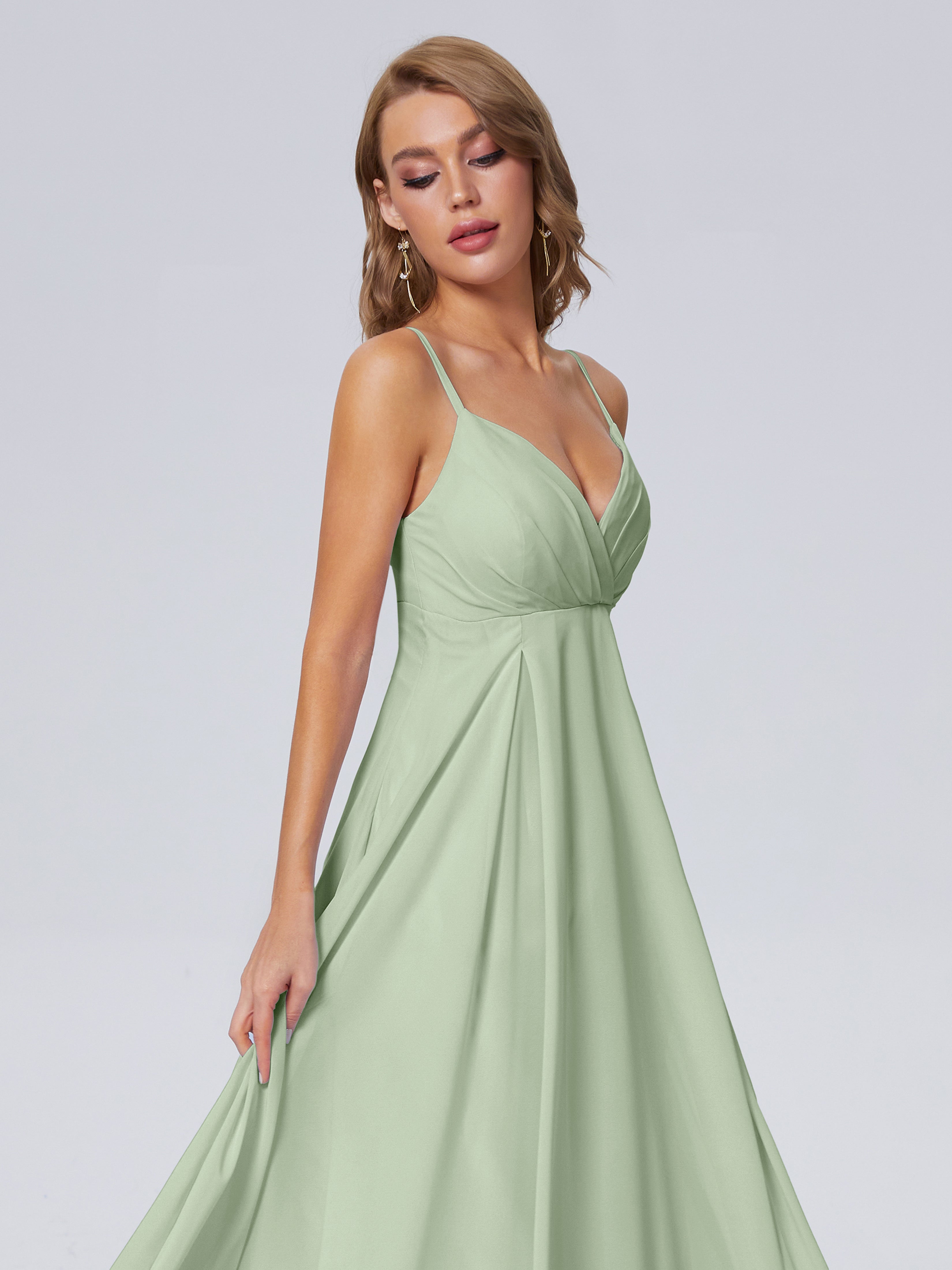 Laila Affordable Spaghetti Straps Chiffon Bridesmaid Dresses