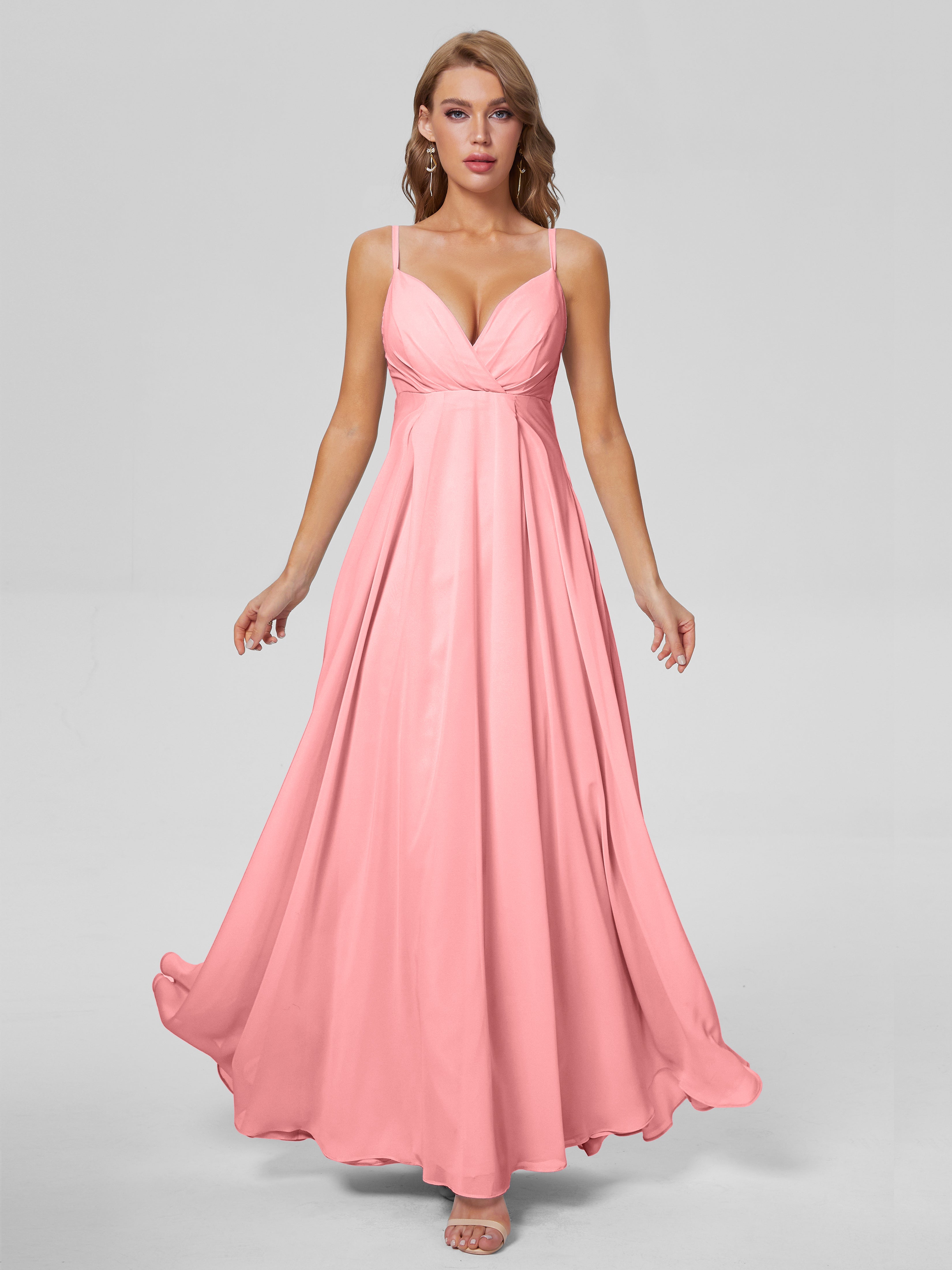 Laila Affordable Spaghetti Straps Chiffon Bridesmaid Dresses