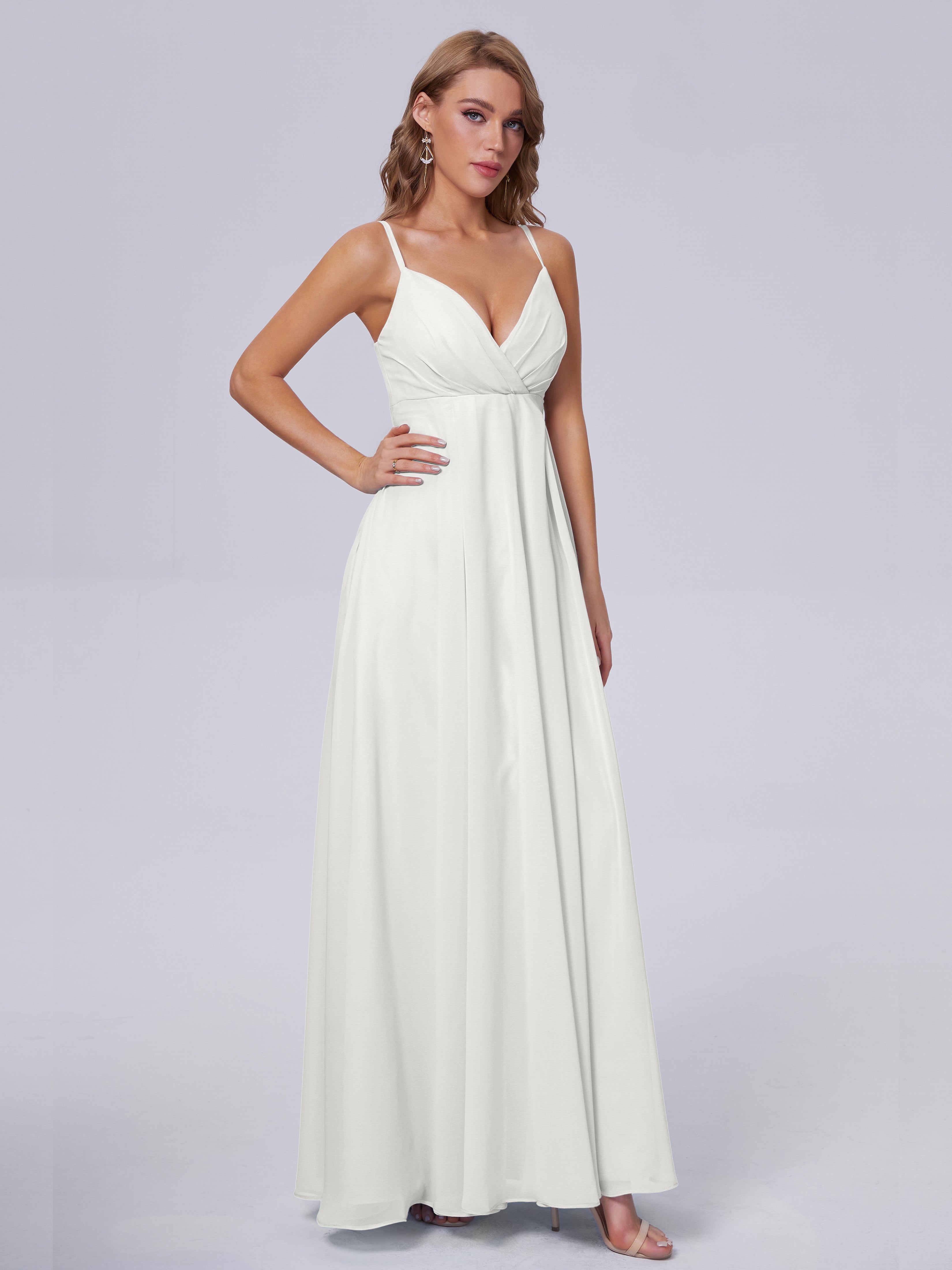 Laila Affordable Spaghetti Straps Chiffon Bridesmaid Dresses
