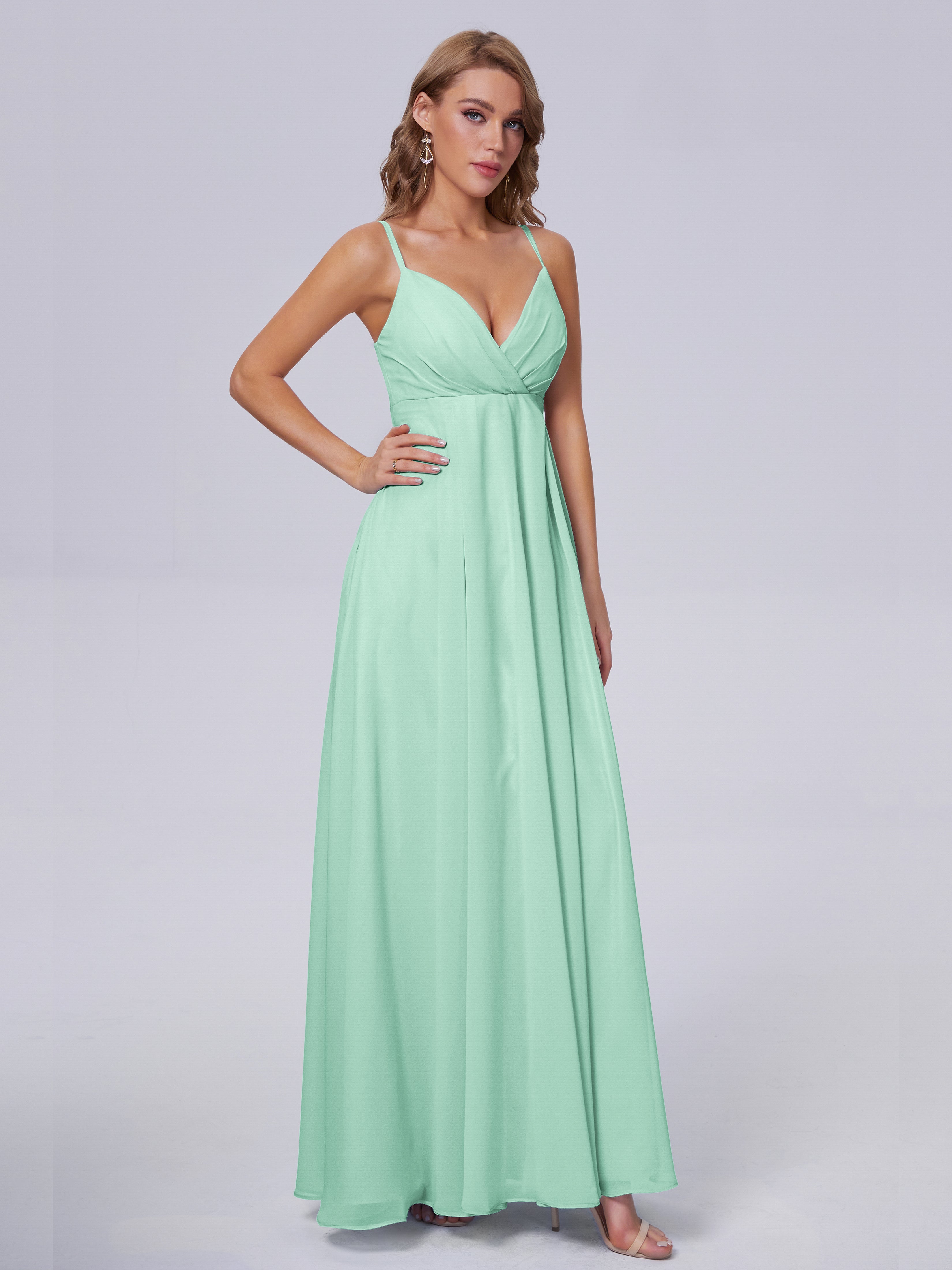 Laila Affordable Spaghetti Straps Chiffon Bridesmaid Dresses