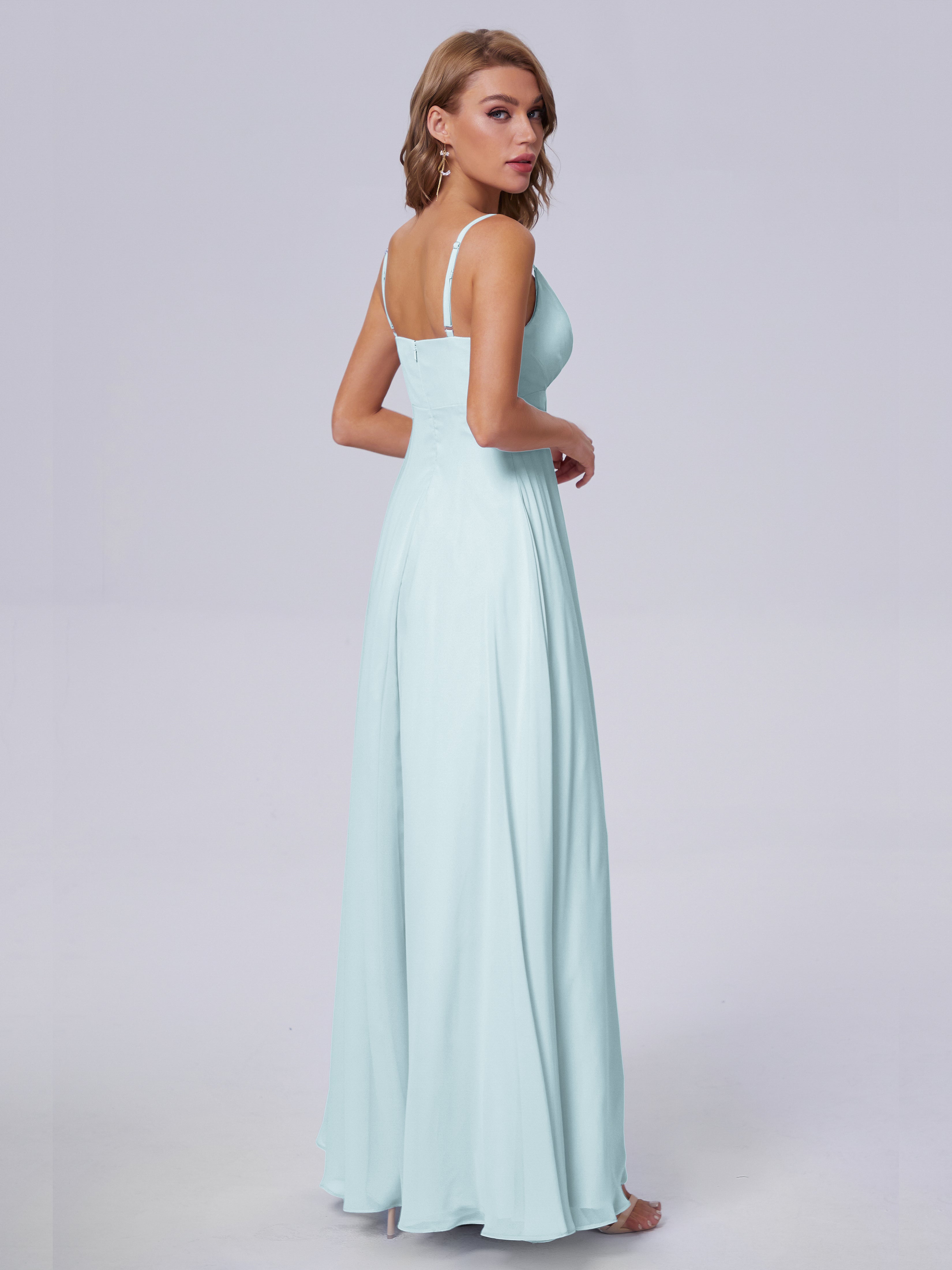 Laila Affordable Spaghetti Straps Chiffon Bridesmaid Dresses