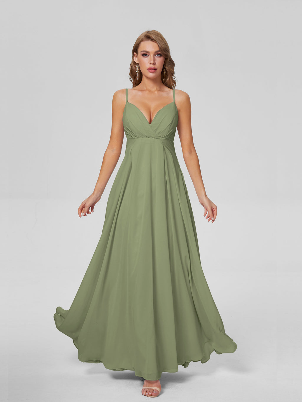 Laila Affordable Spaghetti Straps Chiffon Bridesmaid Dresses