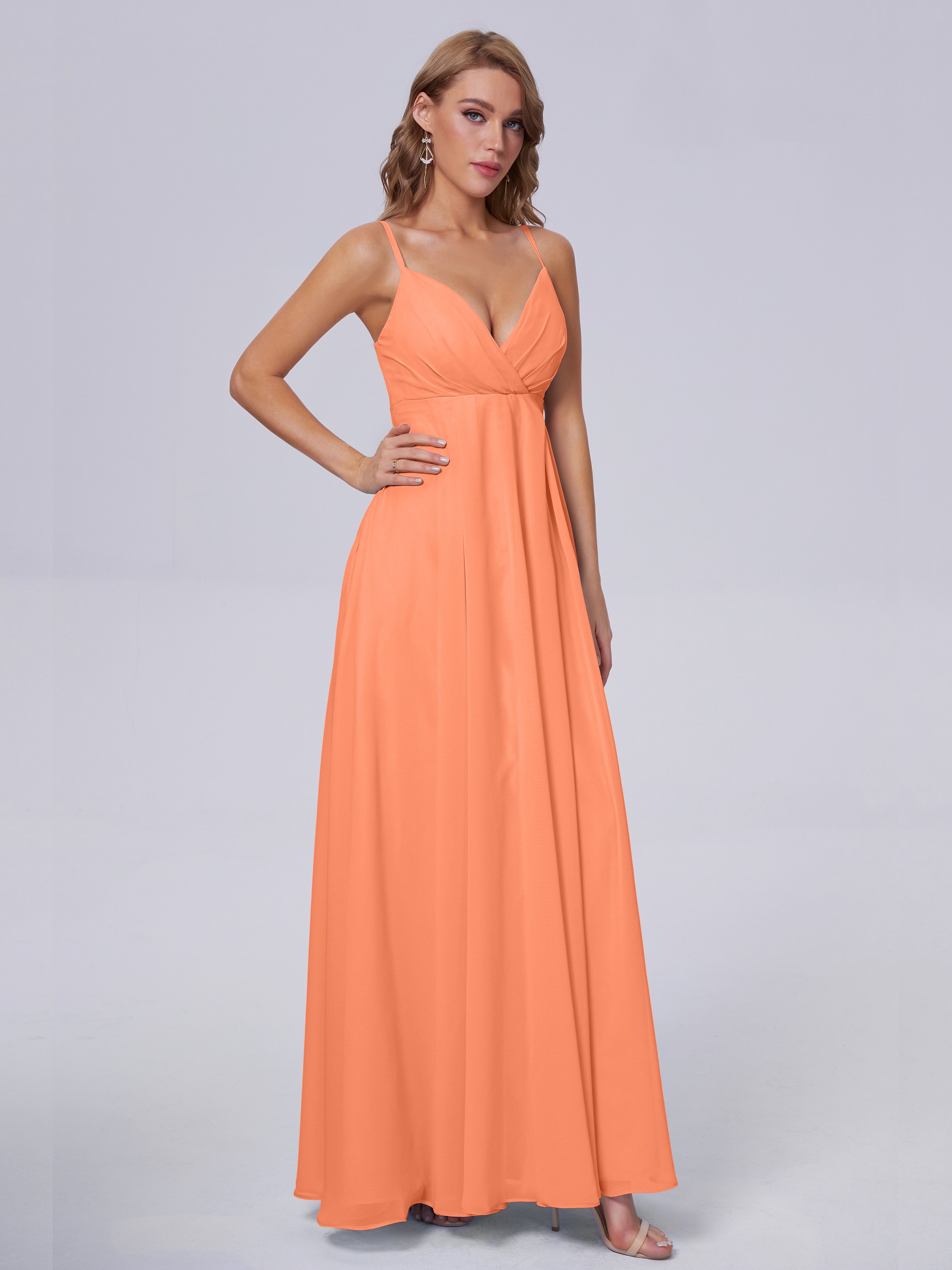 Laila Affordable Spaghetti Straps Chiffon Bridesmaid Dresses