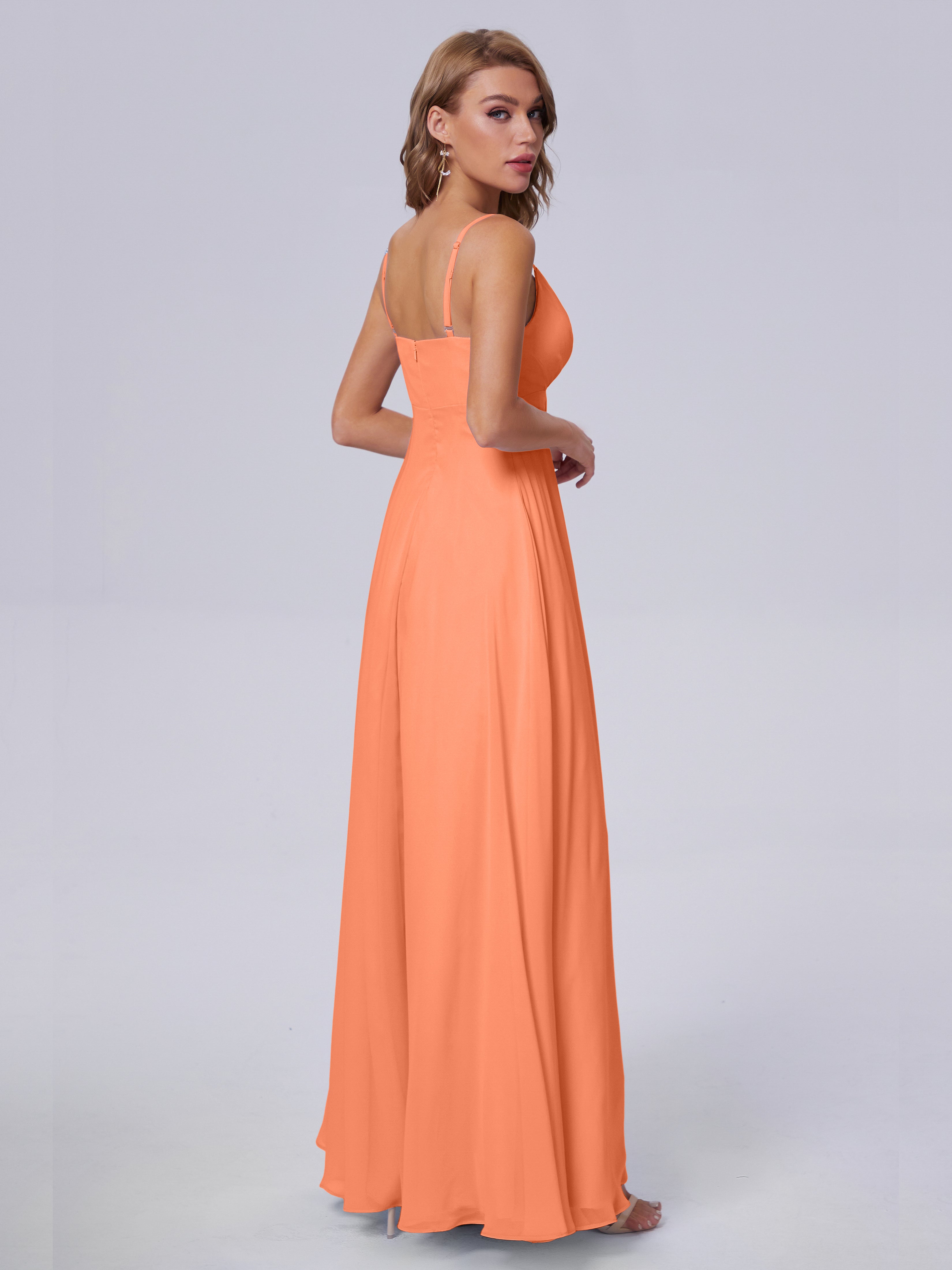 Laila Affordable Spaghetti Straps Chiffon Bridesmaid Dresses