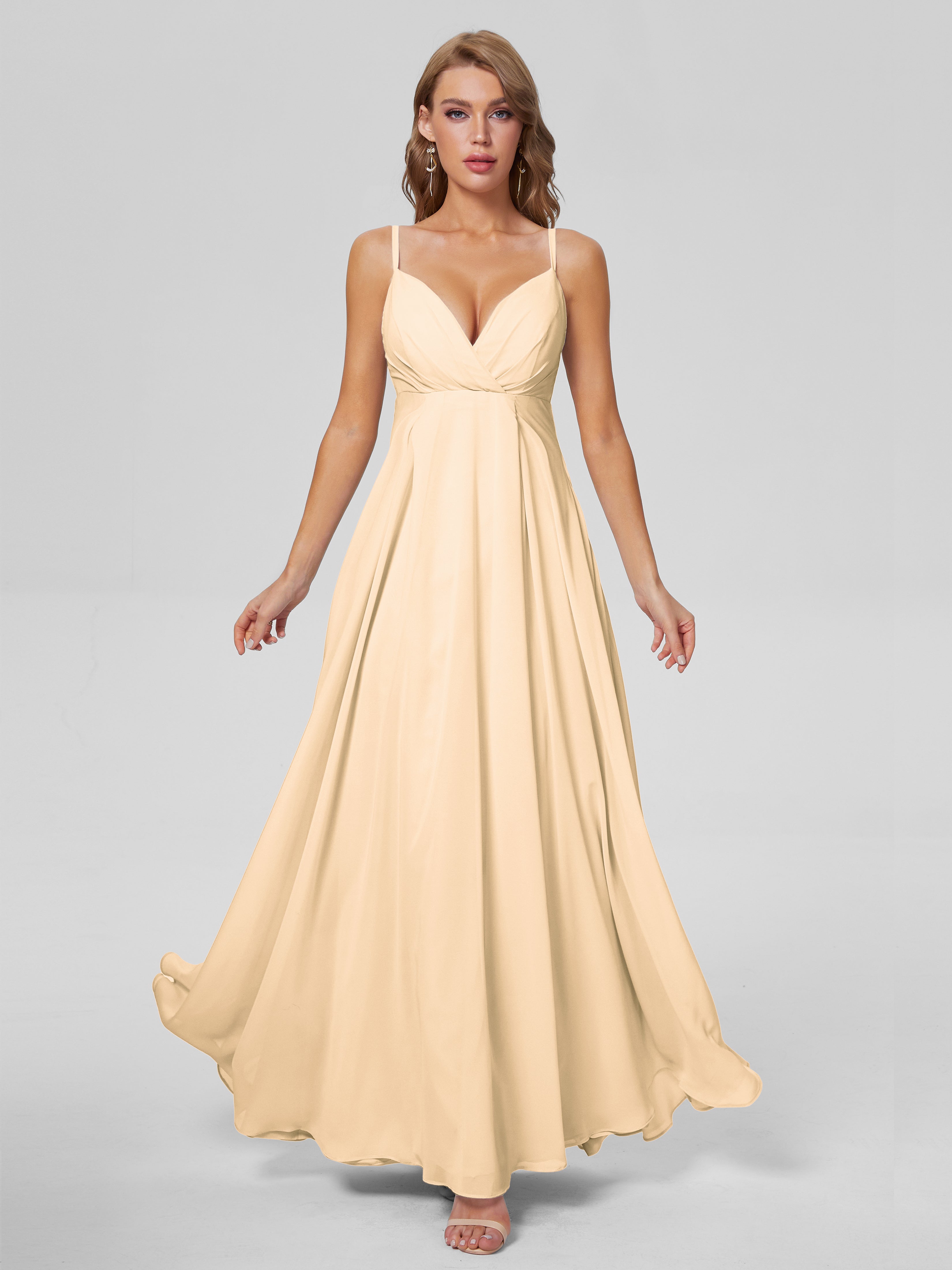 Laila Affordable Spaghetti Straps Chiffon Bridesmaid Dresses