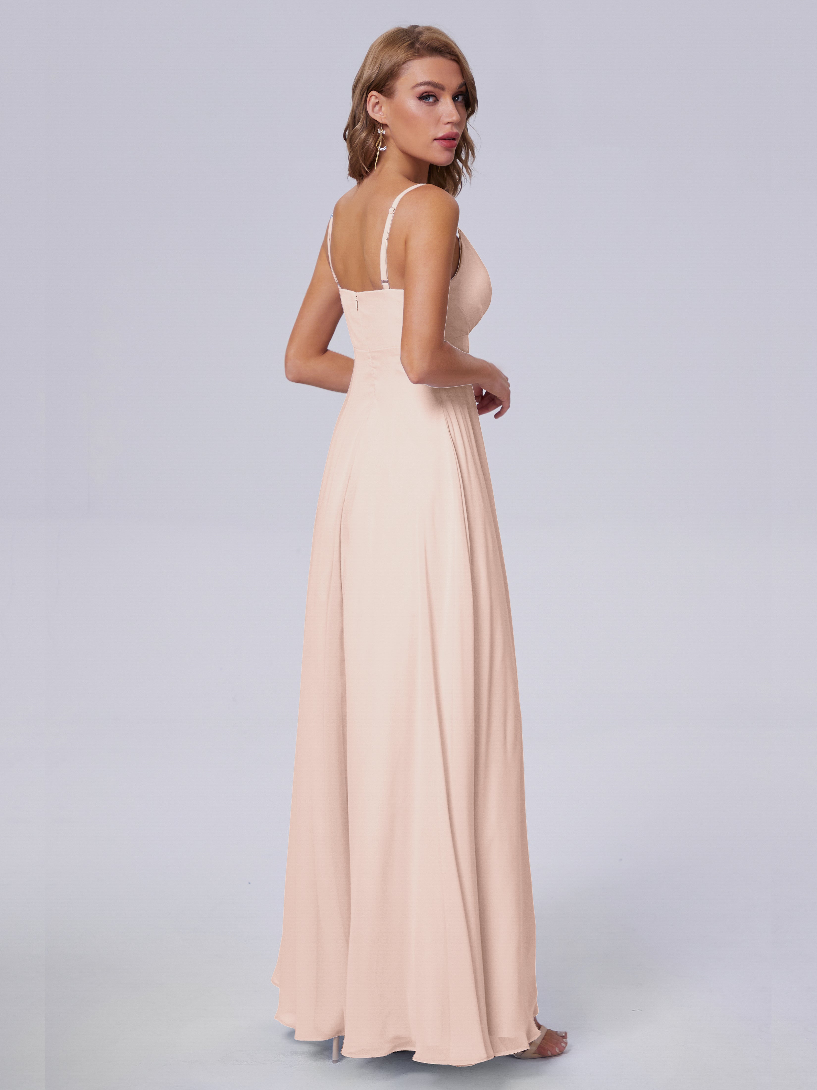 Laila Affordable Spaghetti Straps Chiffon Bridesmaid Dresses