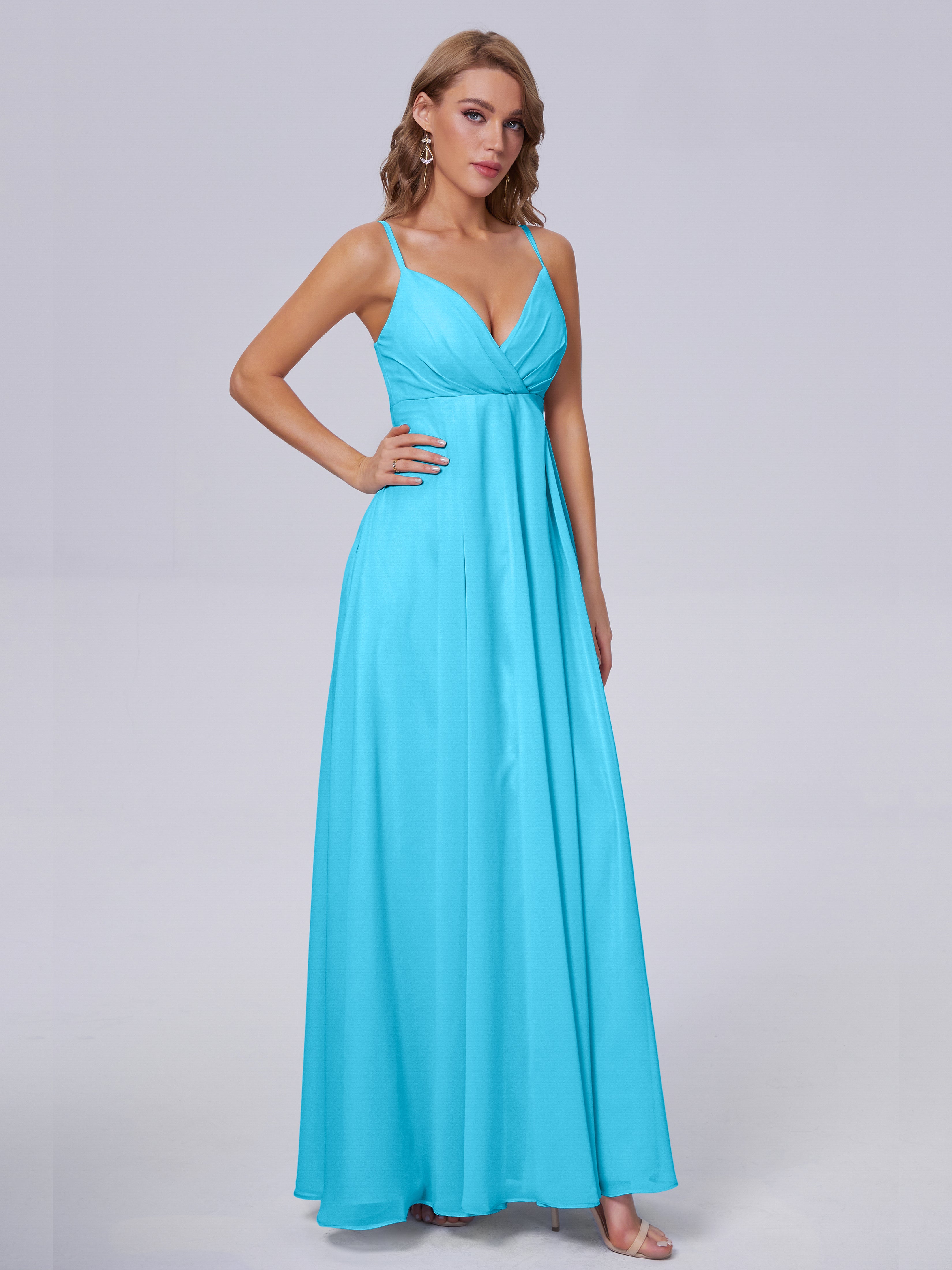 Laila Affordable Spaghetti Straps Chiffon Bridesmaid Dresses