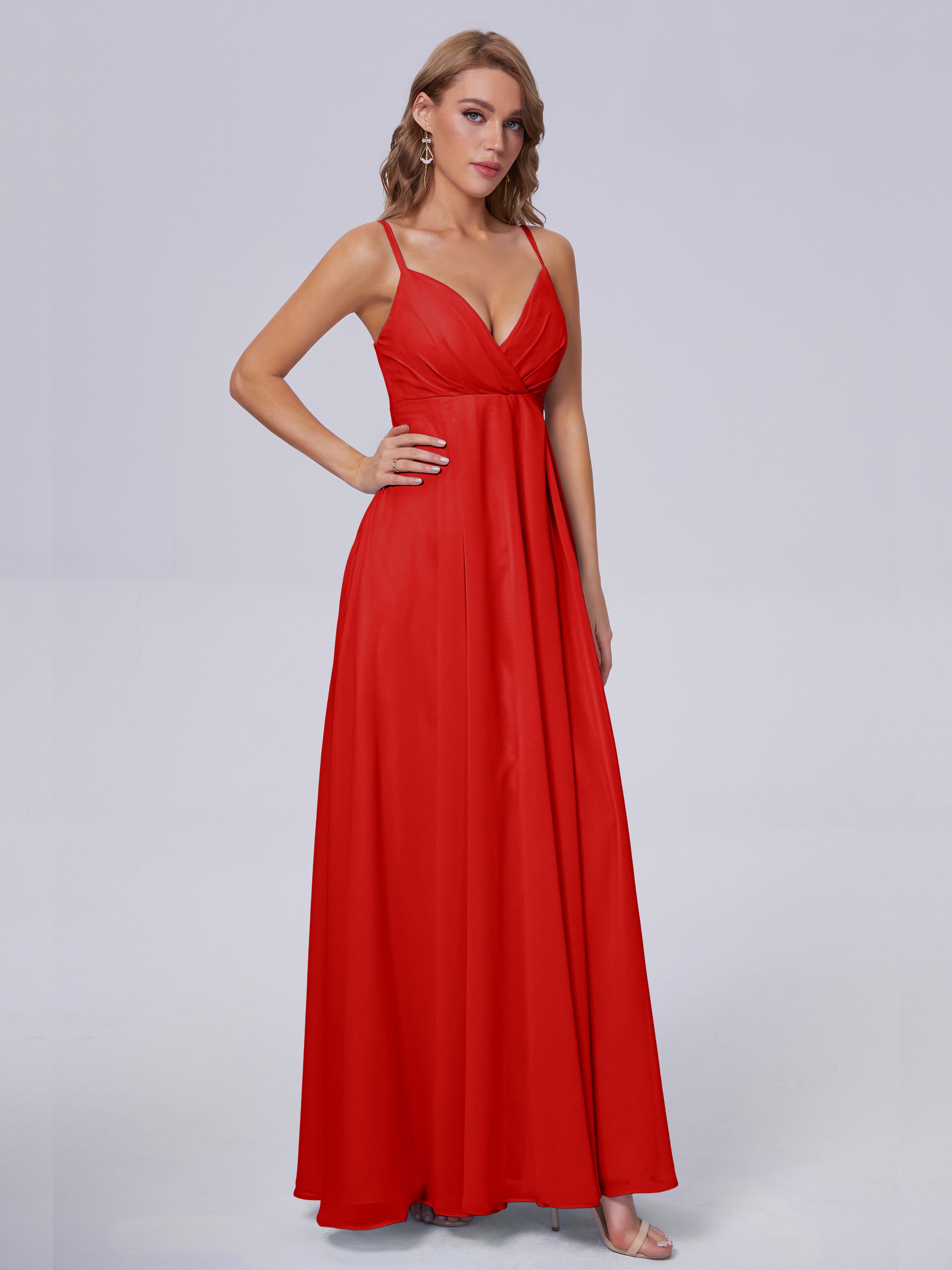 Laila Affordable Spaghetti Straps Chiffon Bridesmaid Dresses