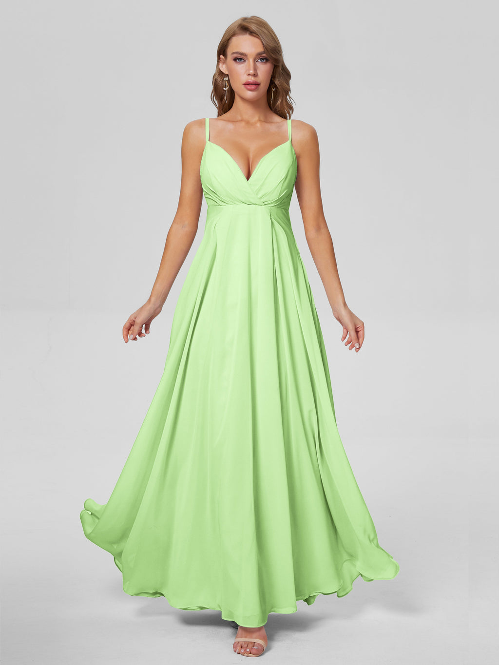 Laila Affordable Spaghetti Straps Chiffon Bridesmaid Dresses