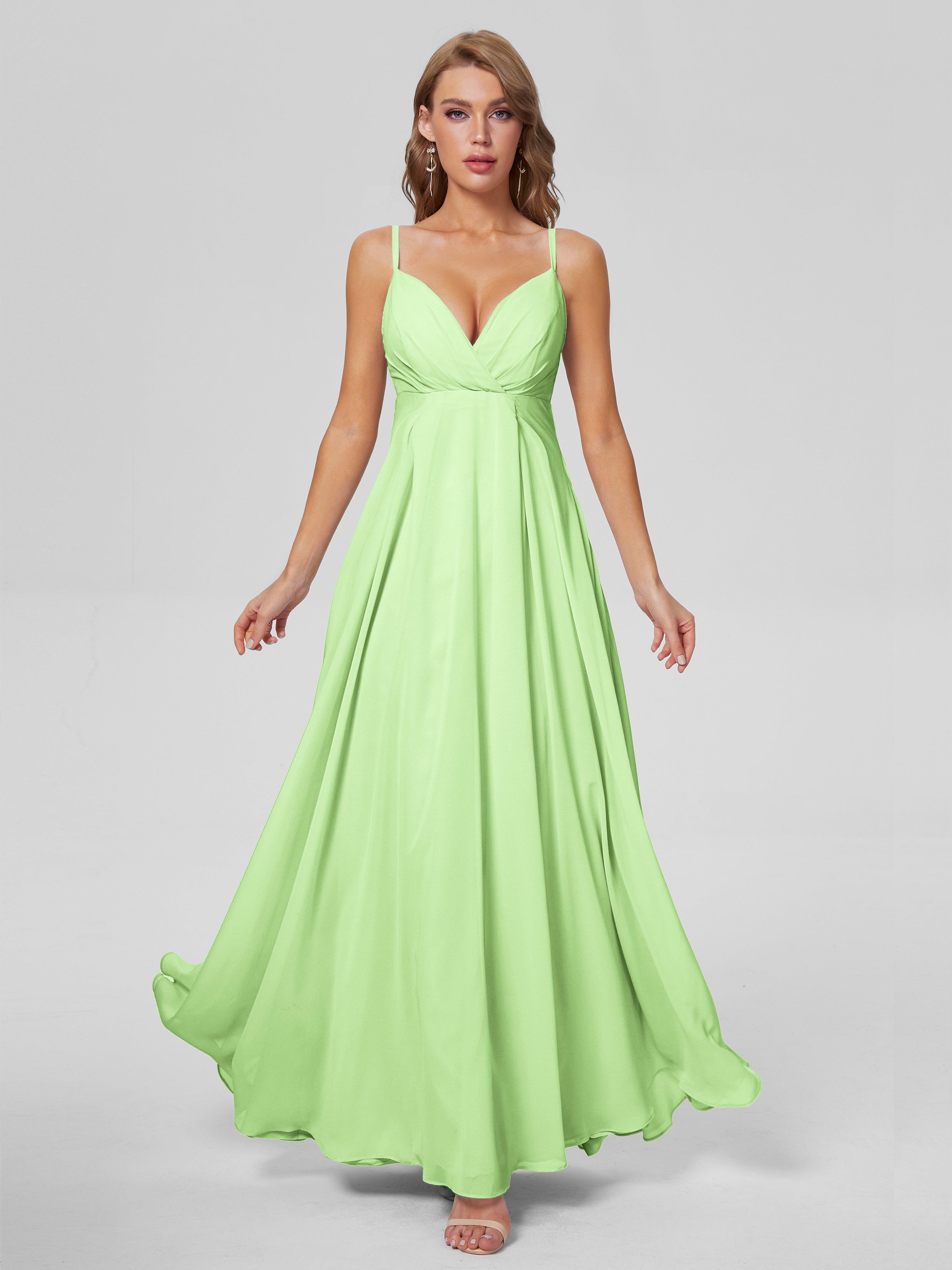 Laila Affordable Spaghetti Straps Chiffon Bridesmaid Dresses