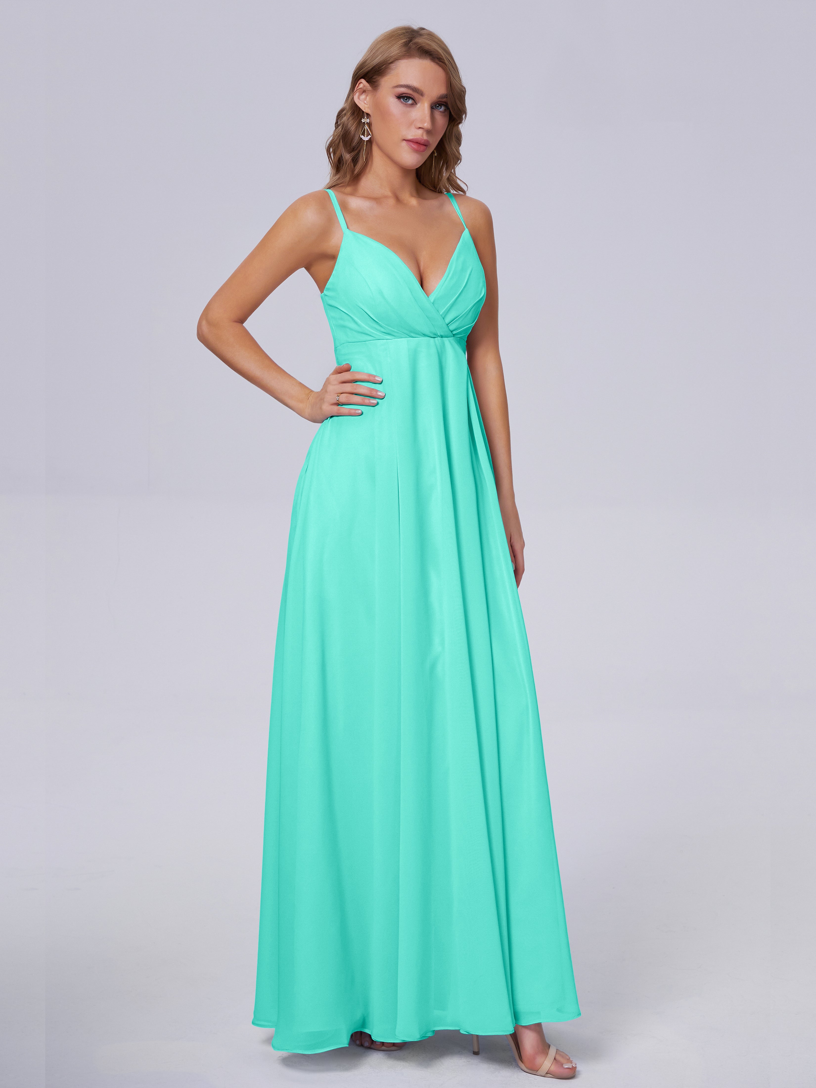 Laila Affordable Spaghetti Straps Chiffon Bridesmaid Dresses