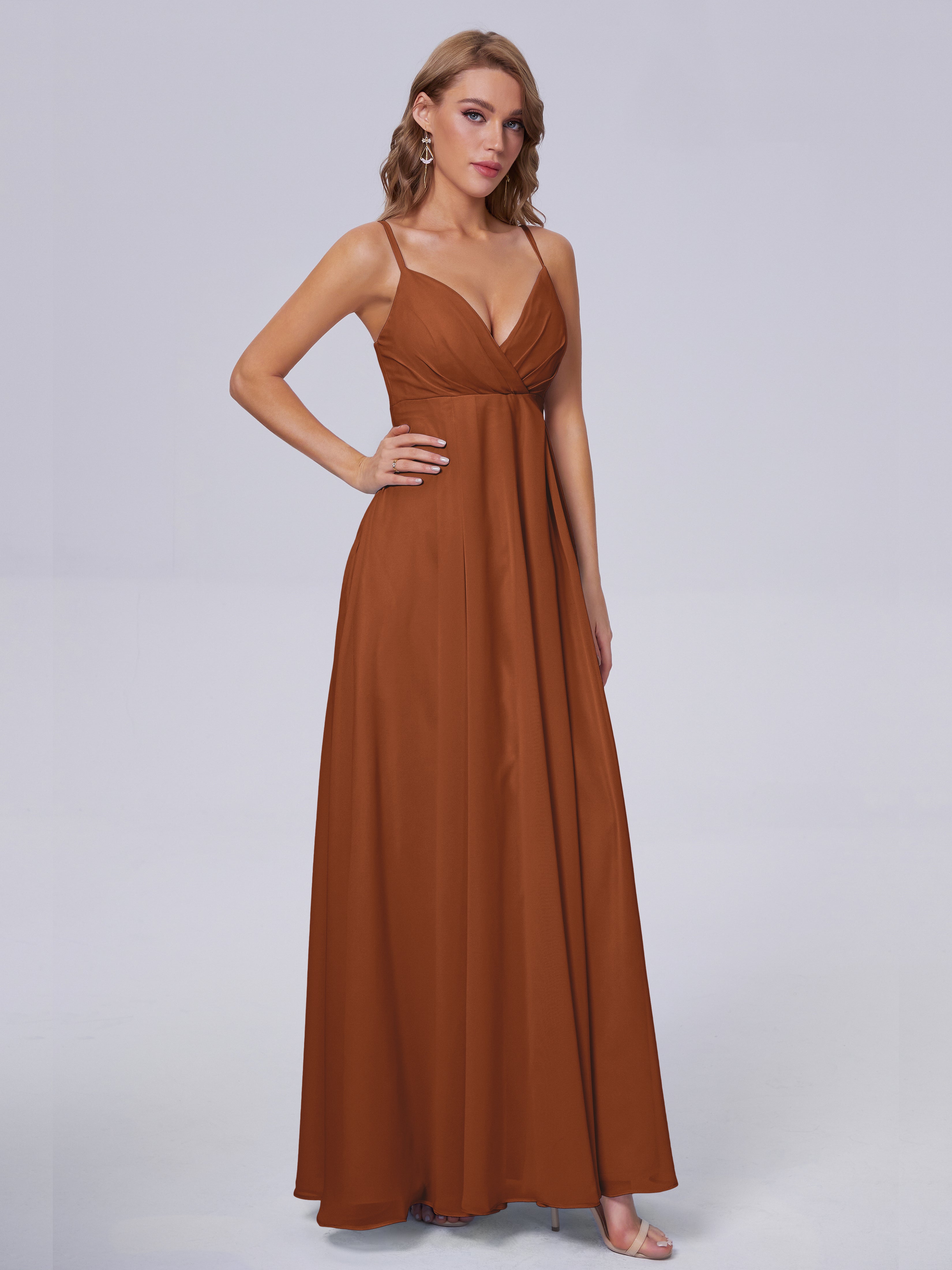 Laila Affordable Spaghetti Straps Chiffon Bridesmaid Dresses