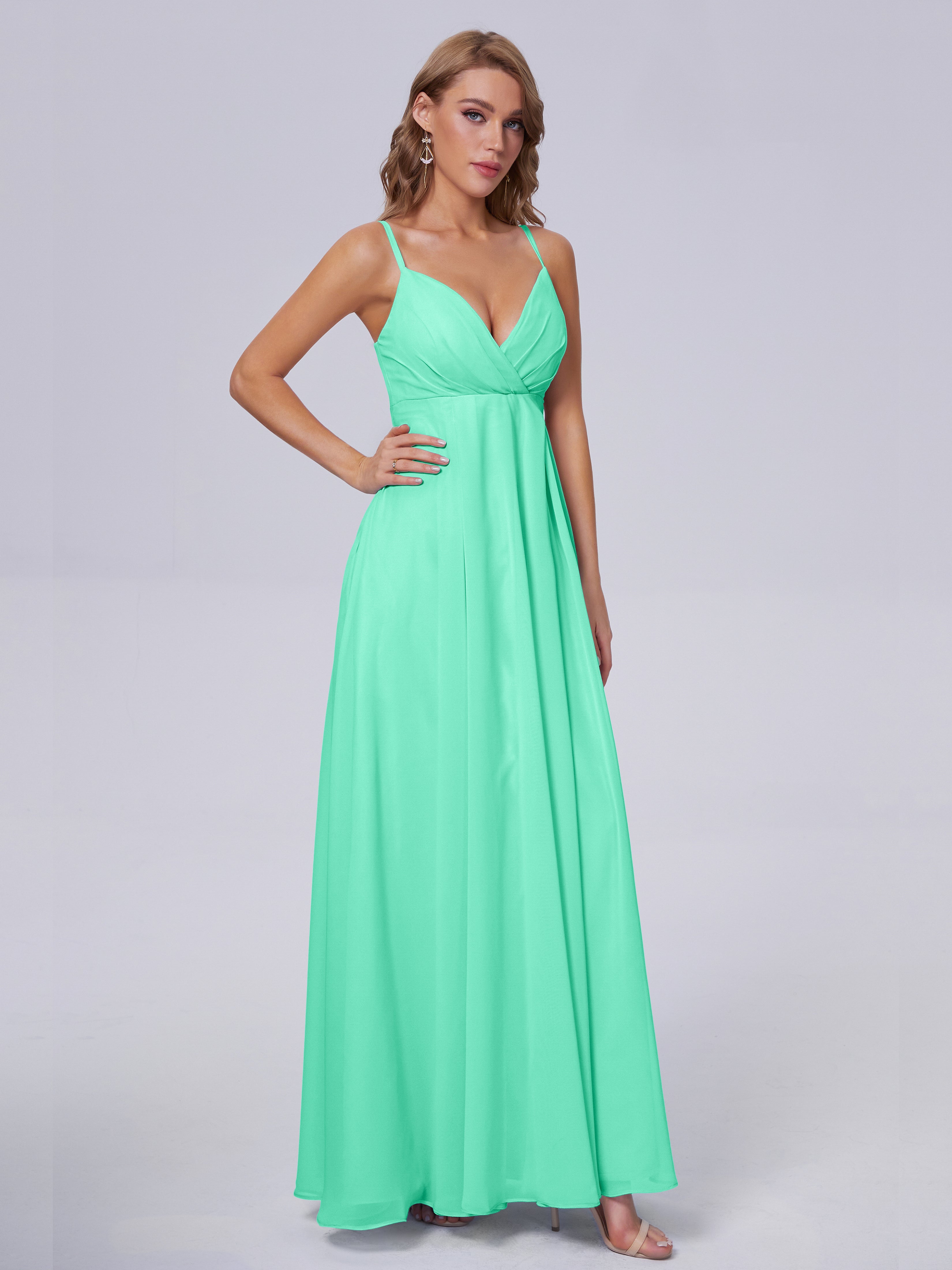 Laila Affordable Spaghetti Straps Chiffon Bridesmaid Dresses