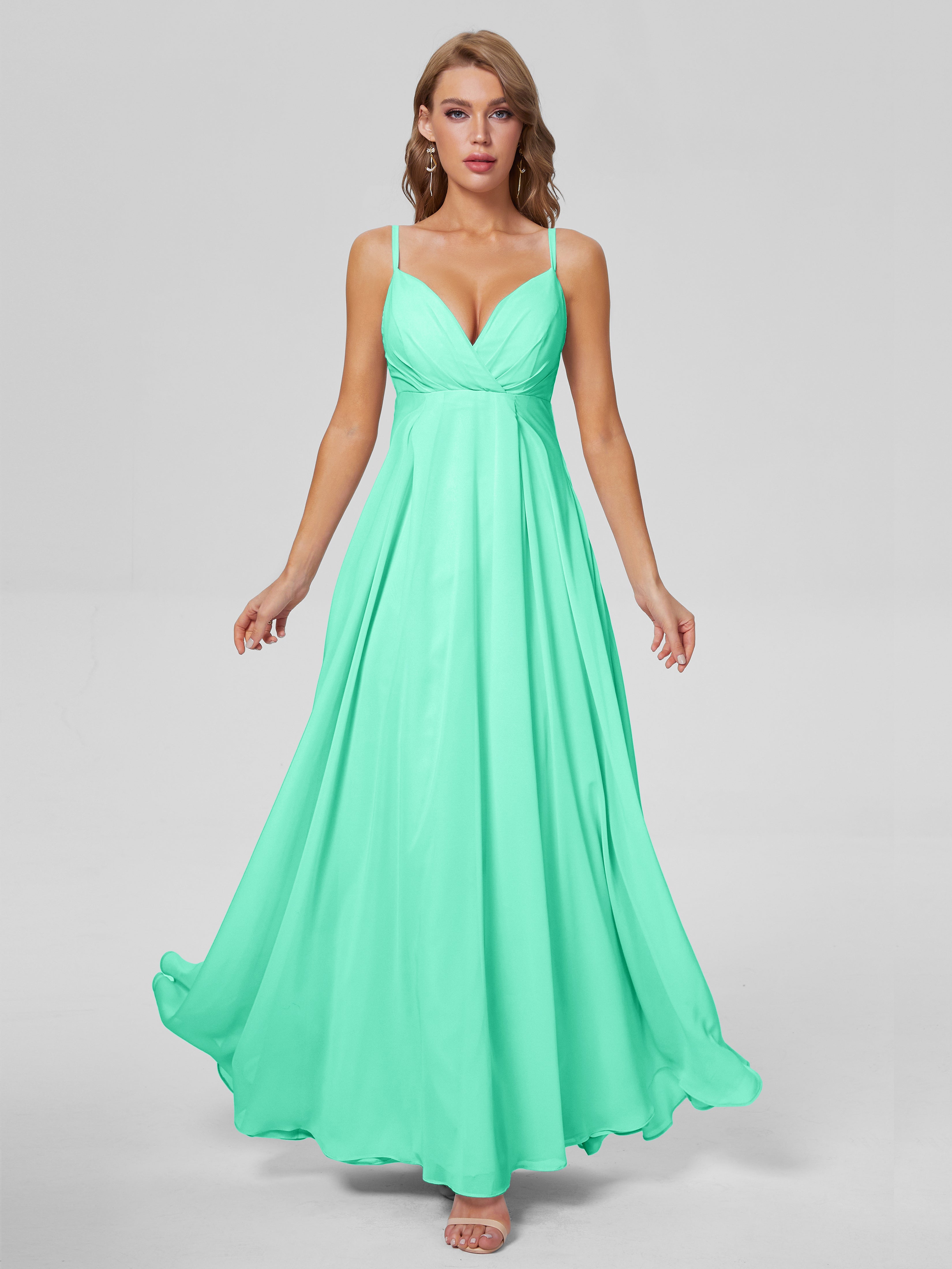 Laila Affordable Spaghetti Straps Chiffon Bridesmaid Dresses