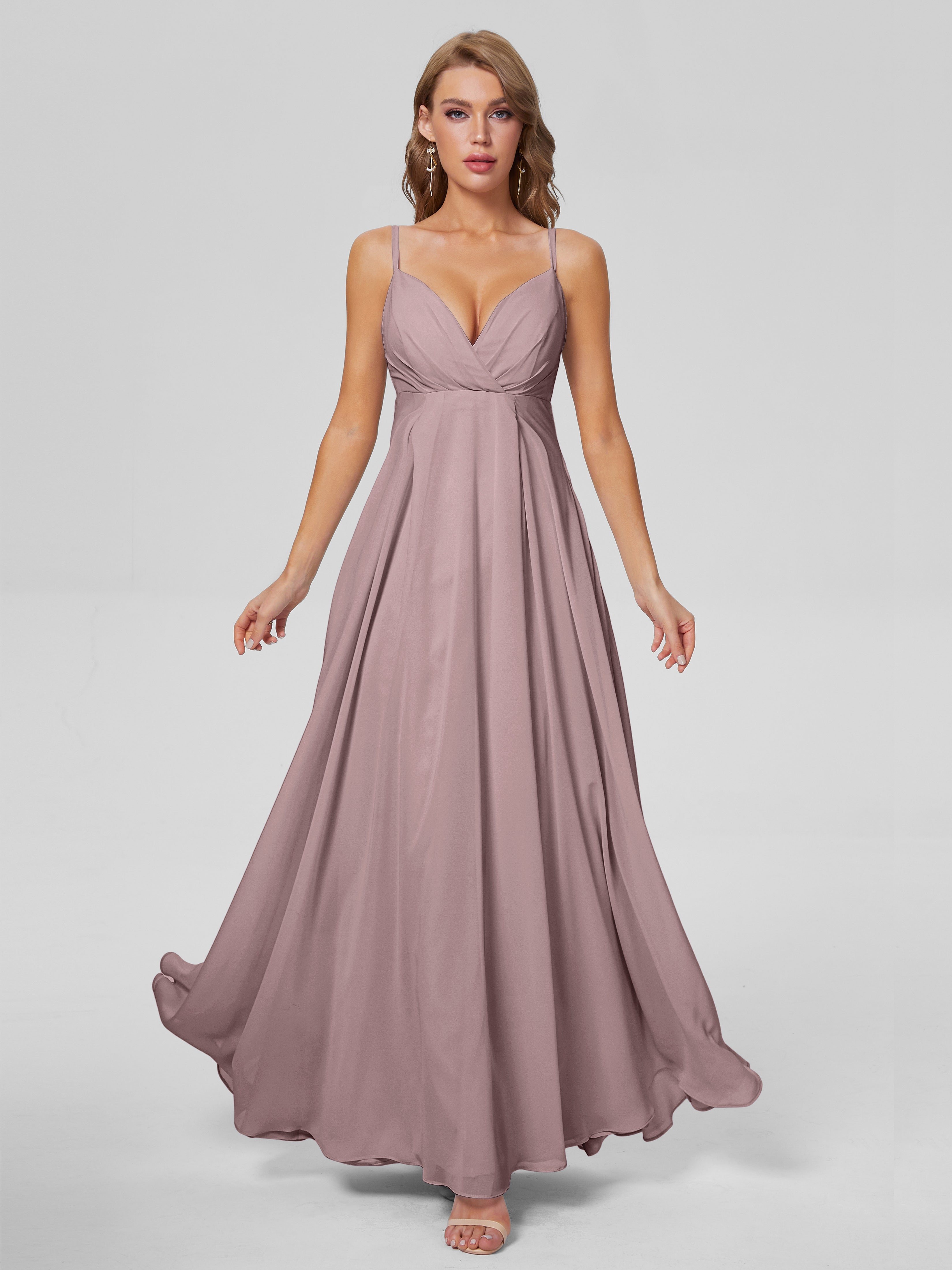 Laila Affordable Spaghetti Straps Chiffon Bridesmaid Dresses