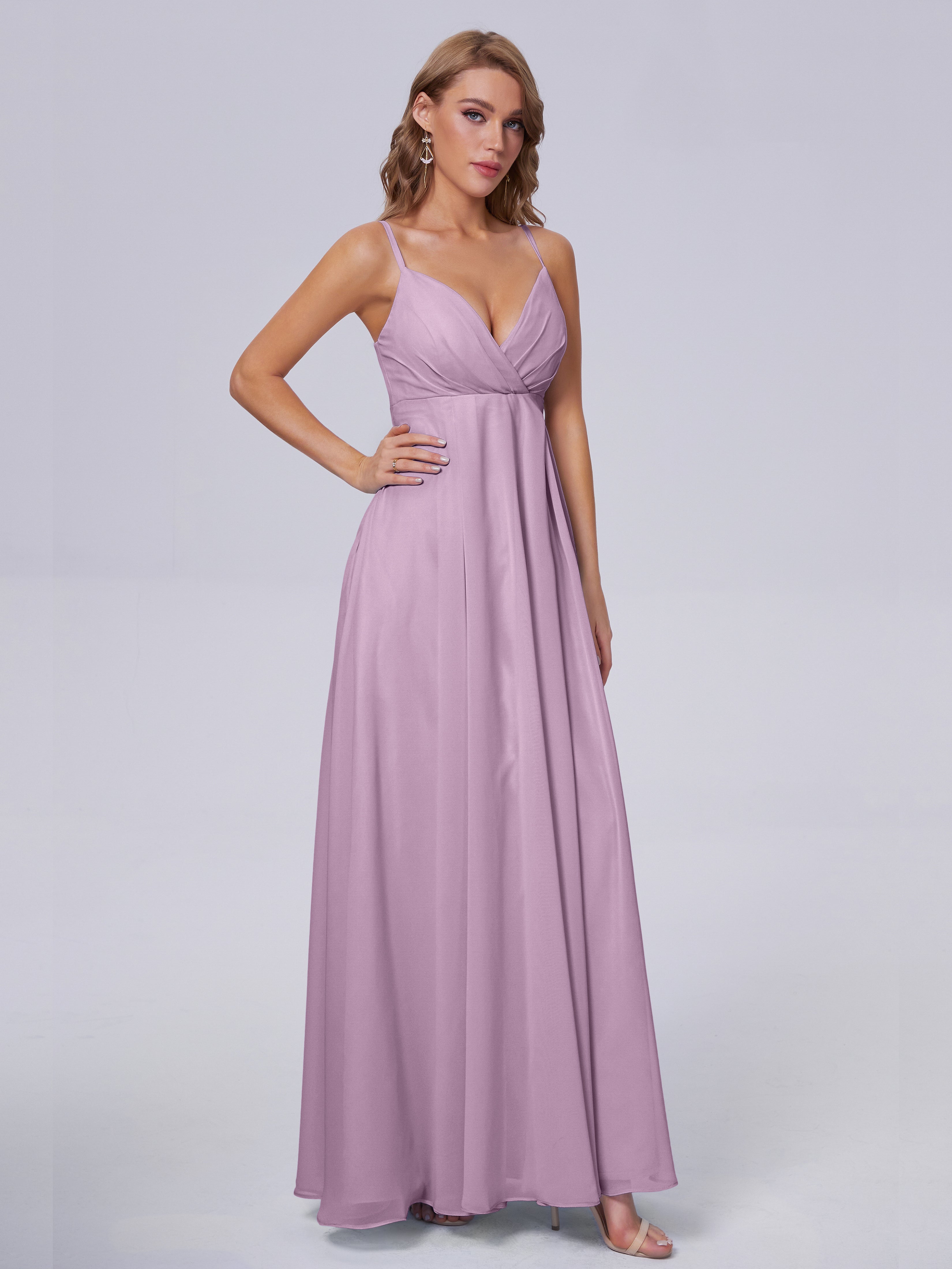 Laila Affordable Spaghetti Straps Chiffon Bridesmaid Dresses