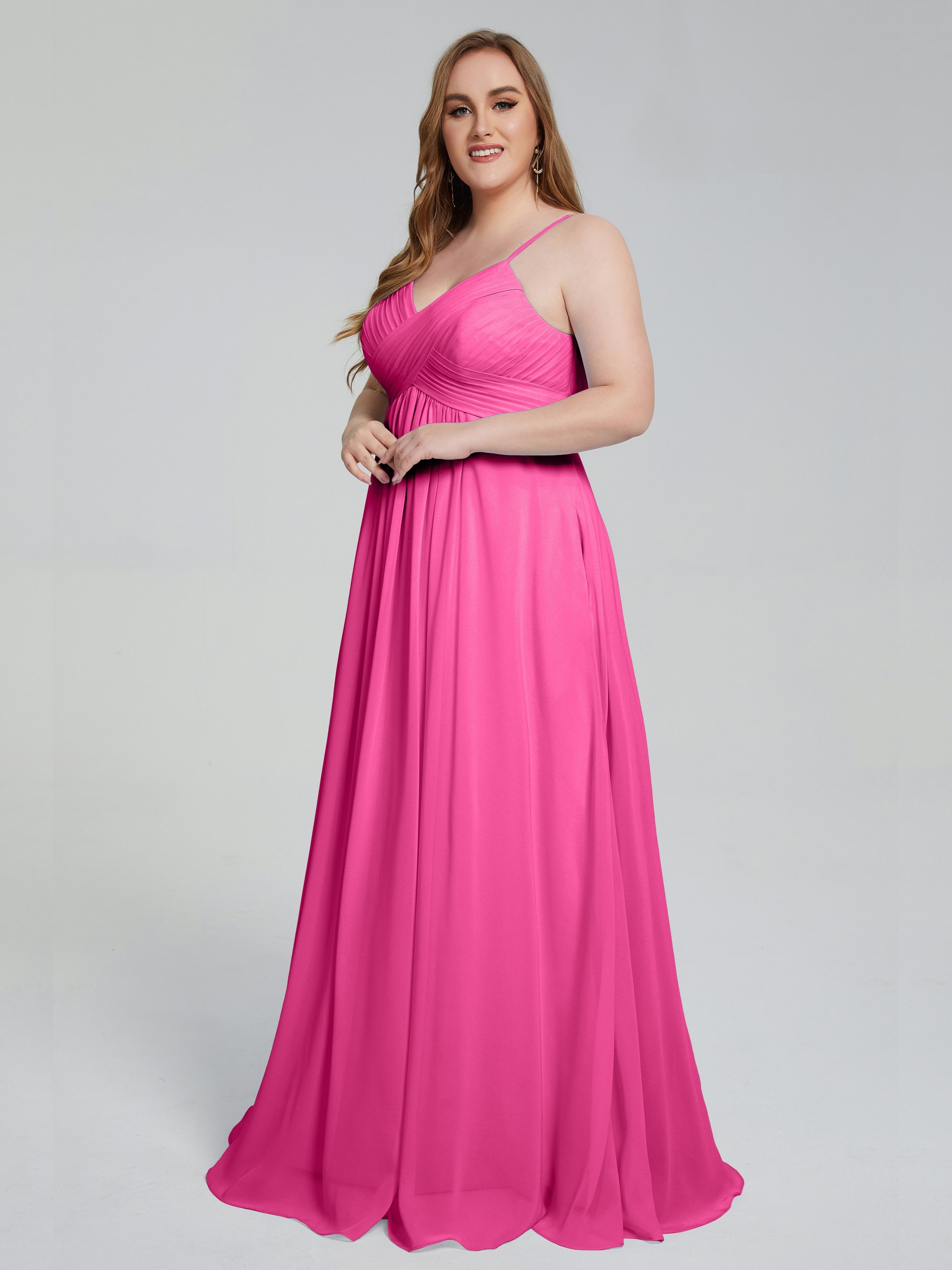 Londyn Spaghetti Straps Plus Size Long Bridesmaid Dresses