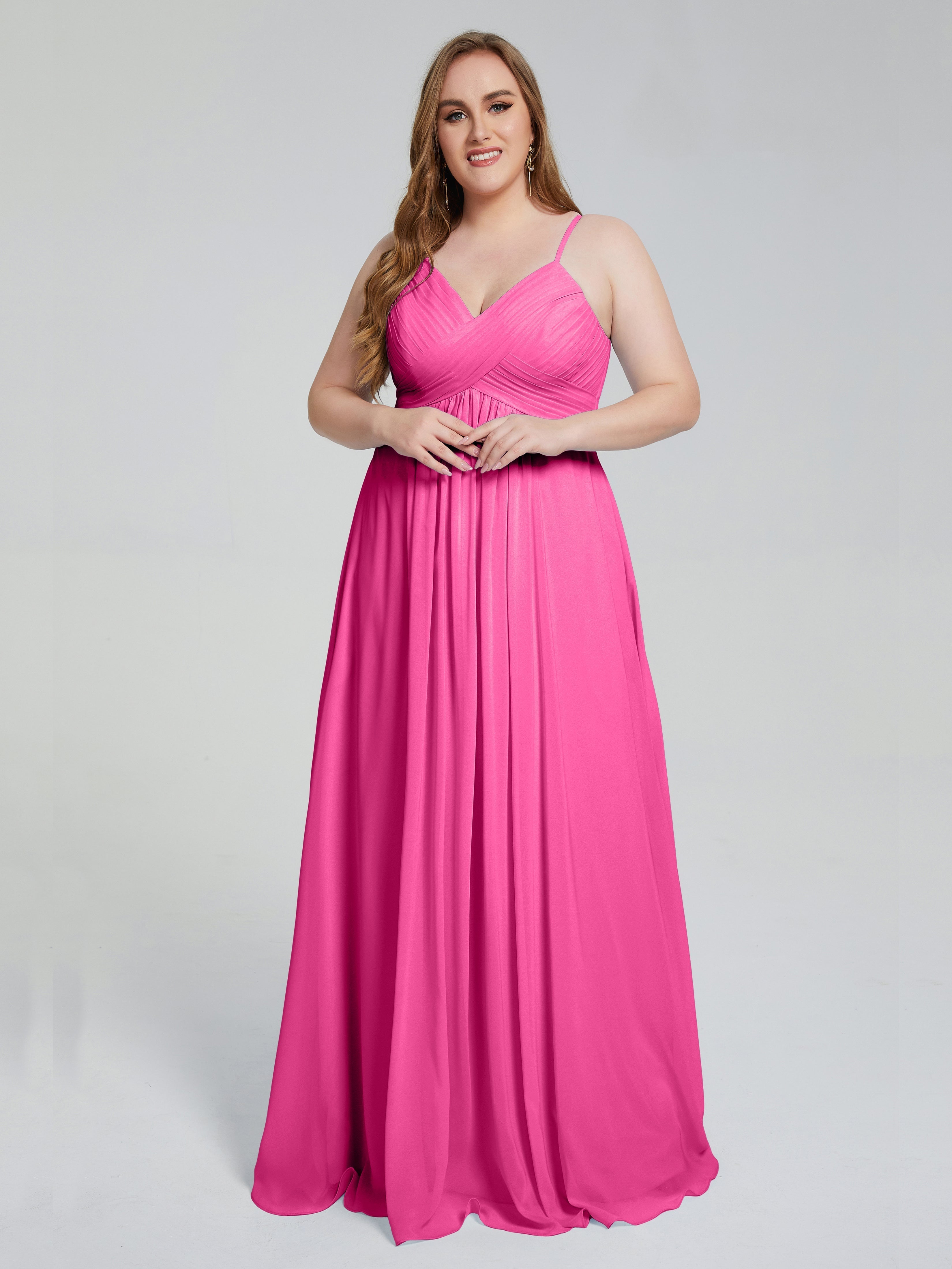 Londyn Spaghetti Straps Plus Size Long Bridesmaid Dresses