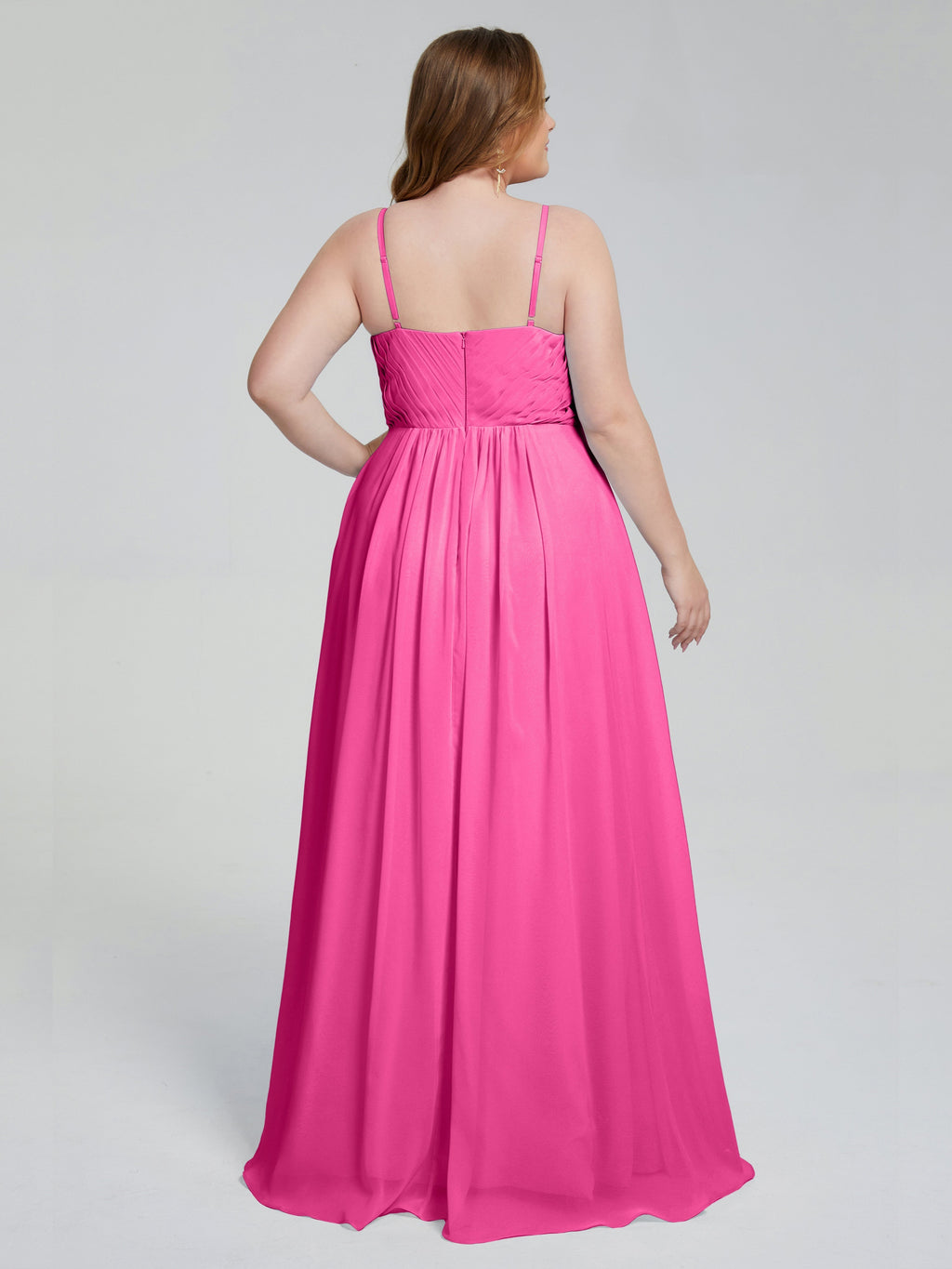 Londyn Spaghetti Straps Plus Size Long Bridesmaid Dresses
