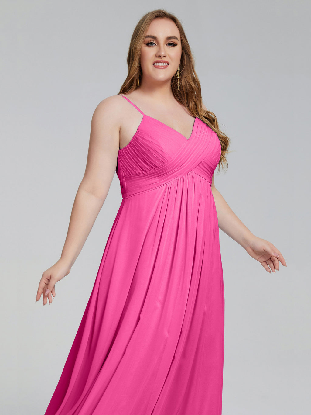 Londyn Spaghetti Straps Plus Size Long Bridesmaid Dresses