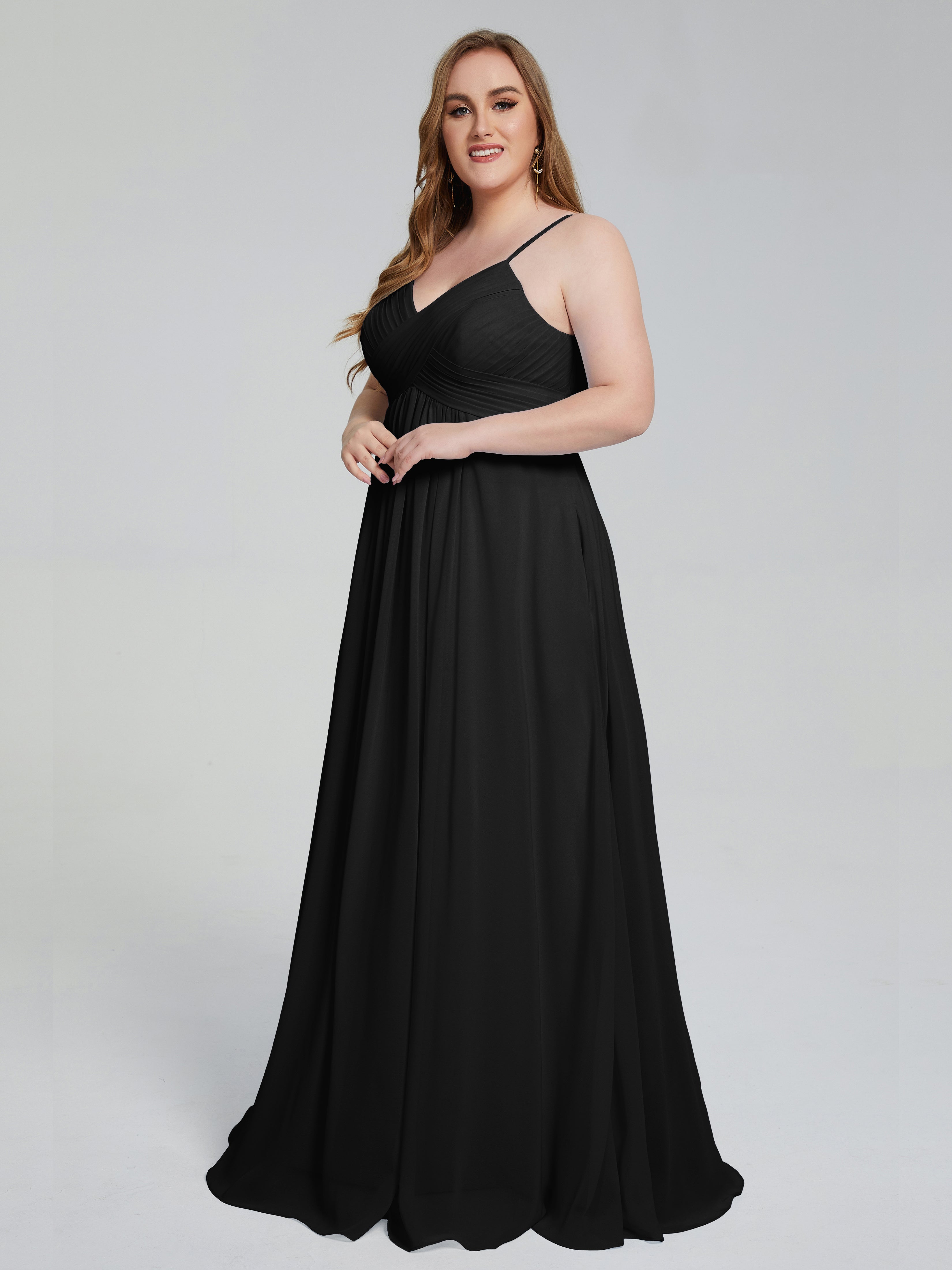 Londyn Spaghetti Straps Plus Size Long Bridesmaid Dresses