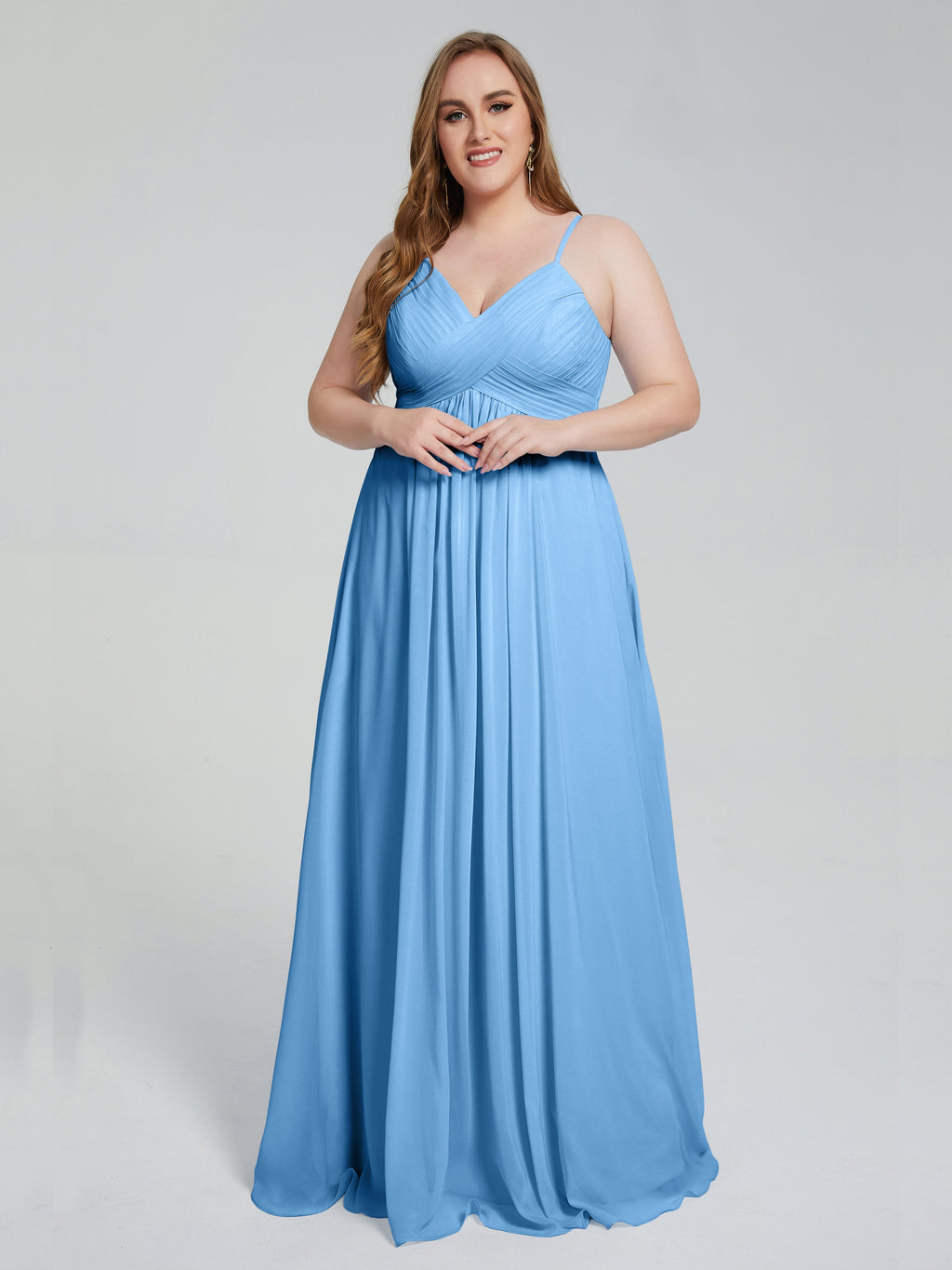 Londyn Spaghetti Straps Plus Size Long Bridesmaid Dresses